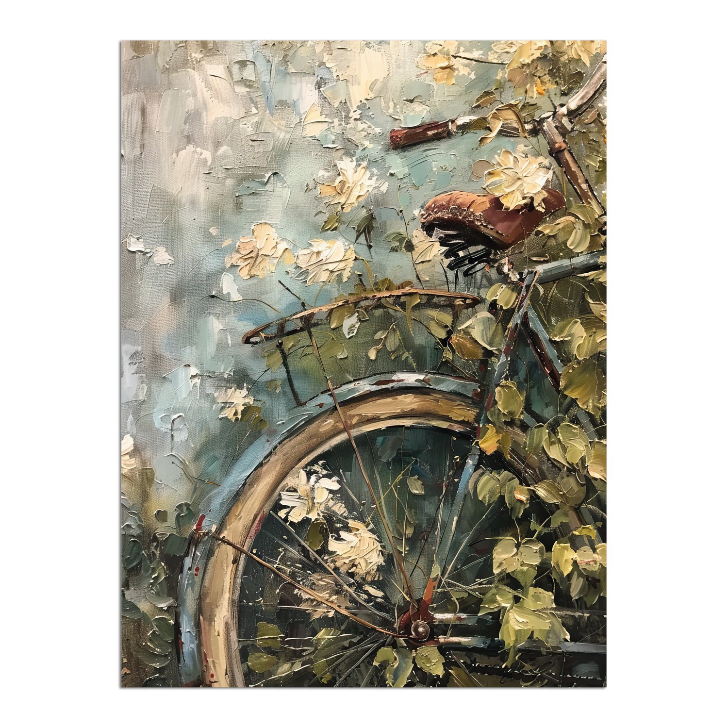 Placa Decorativa Bicicleta Pintura Texturizada Vintage Farmhouse