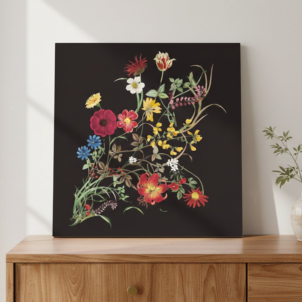 Placa Decorativa Flores Silvestres Estilo Modern Heritage