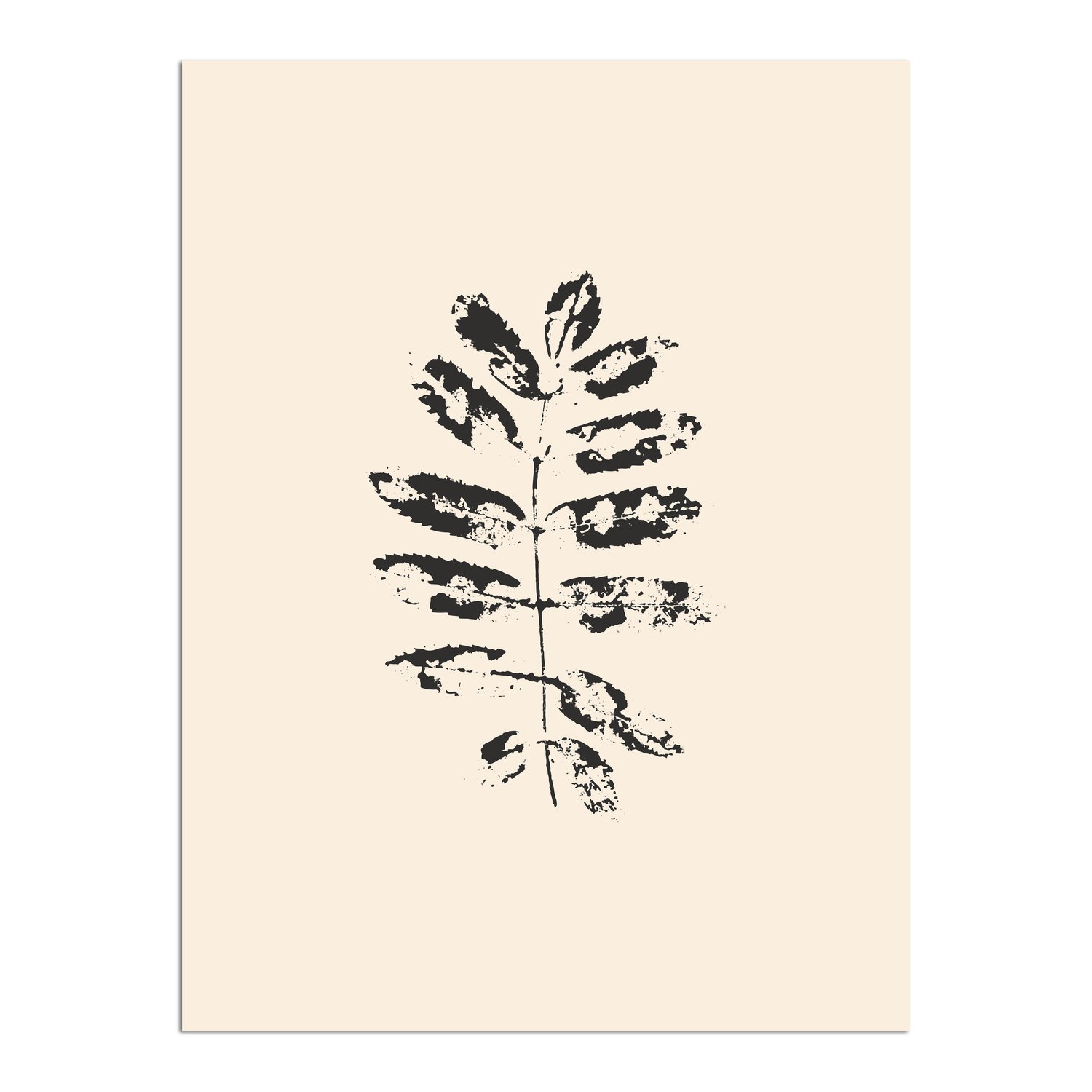 Placa Decorativa Folhas Abstratas Minimalistas Estilo Japandi