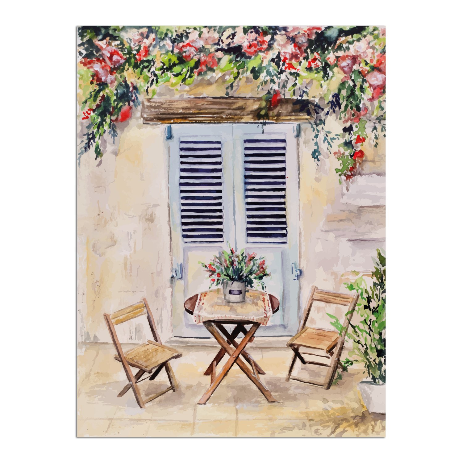 Placa Decorativa Mesa Com Cadeiras De Madeira Vintage