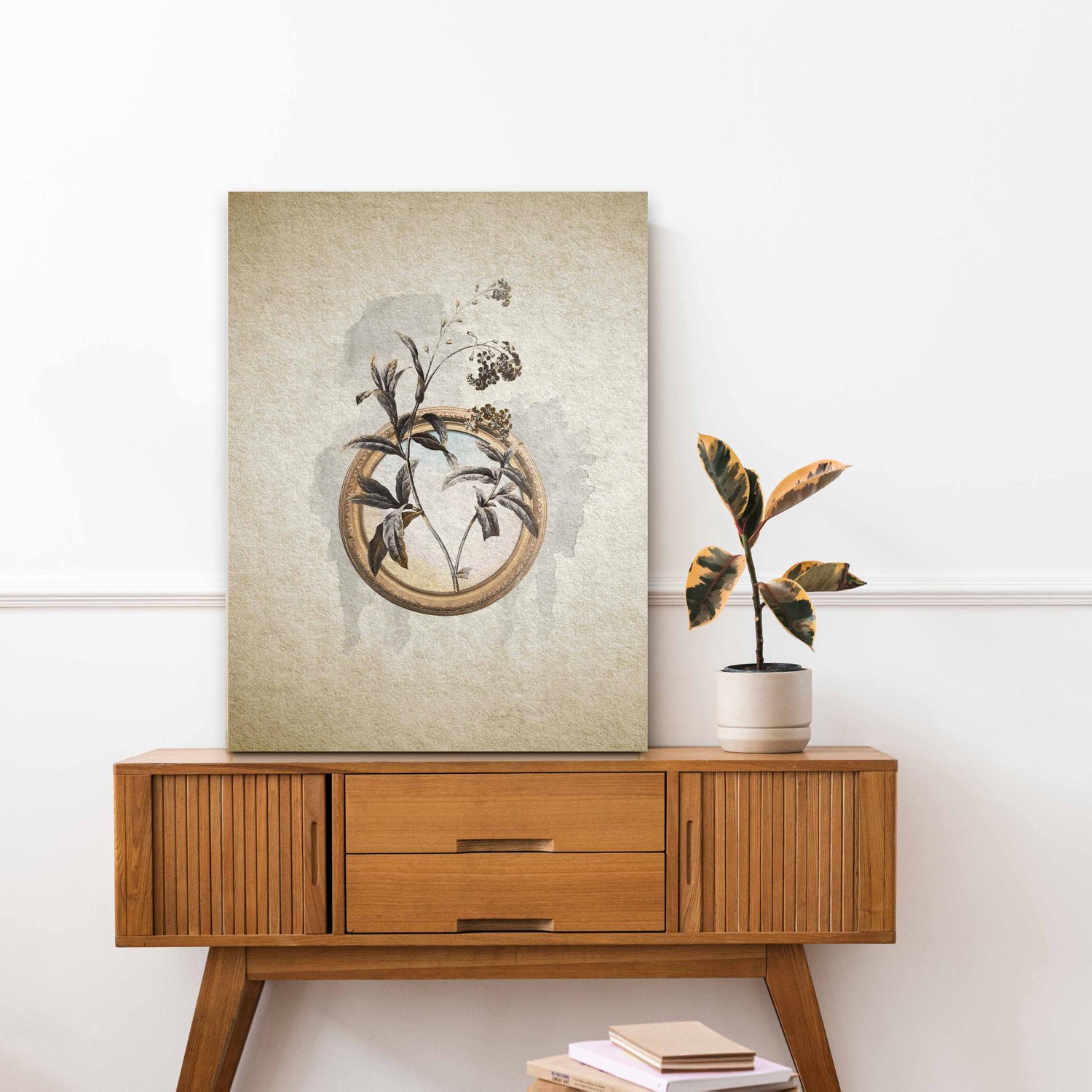 Placa Decorativa Molduras Com Flores Vintage