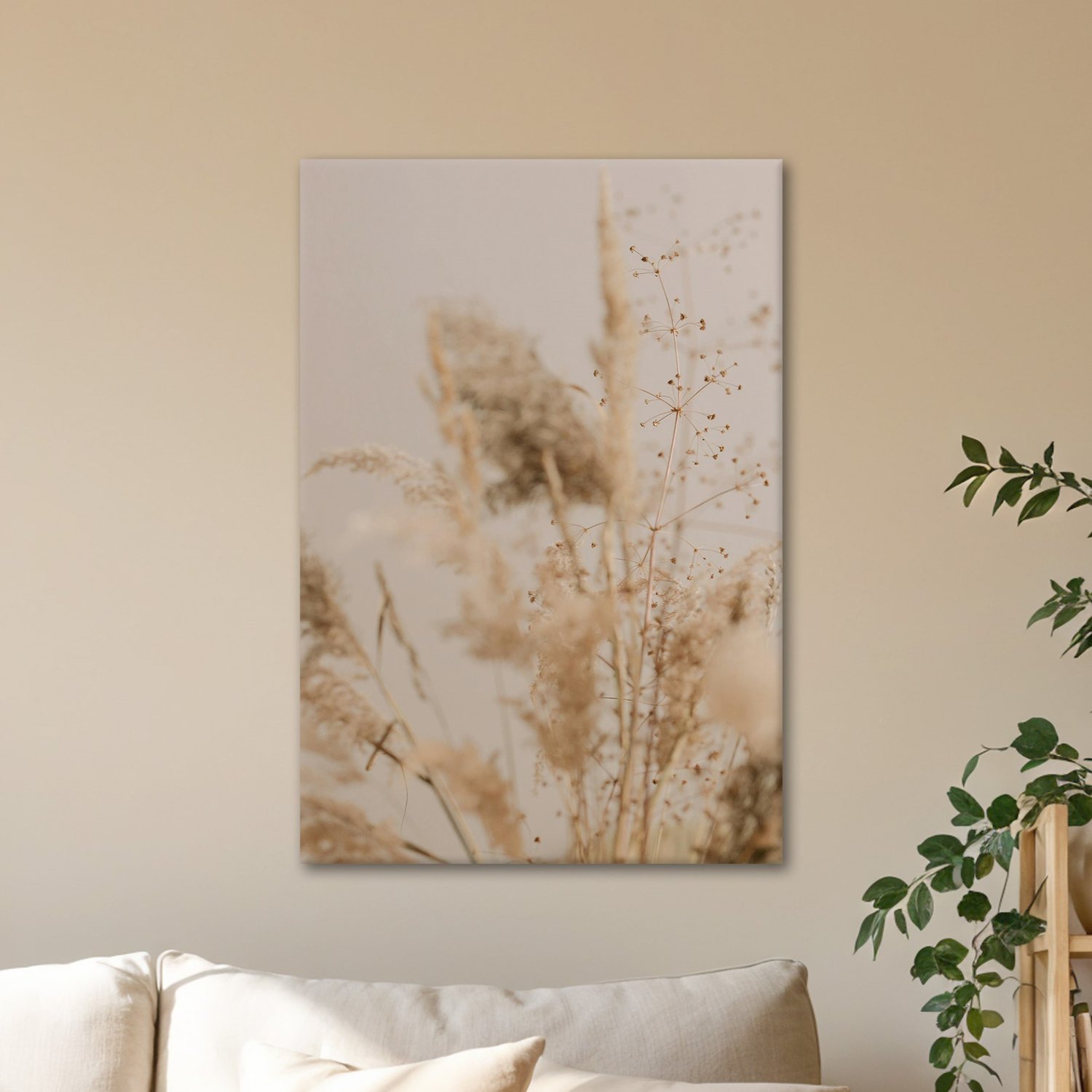 Placa Decorativa Natureza Minimalista Plantas Secas