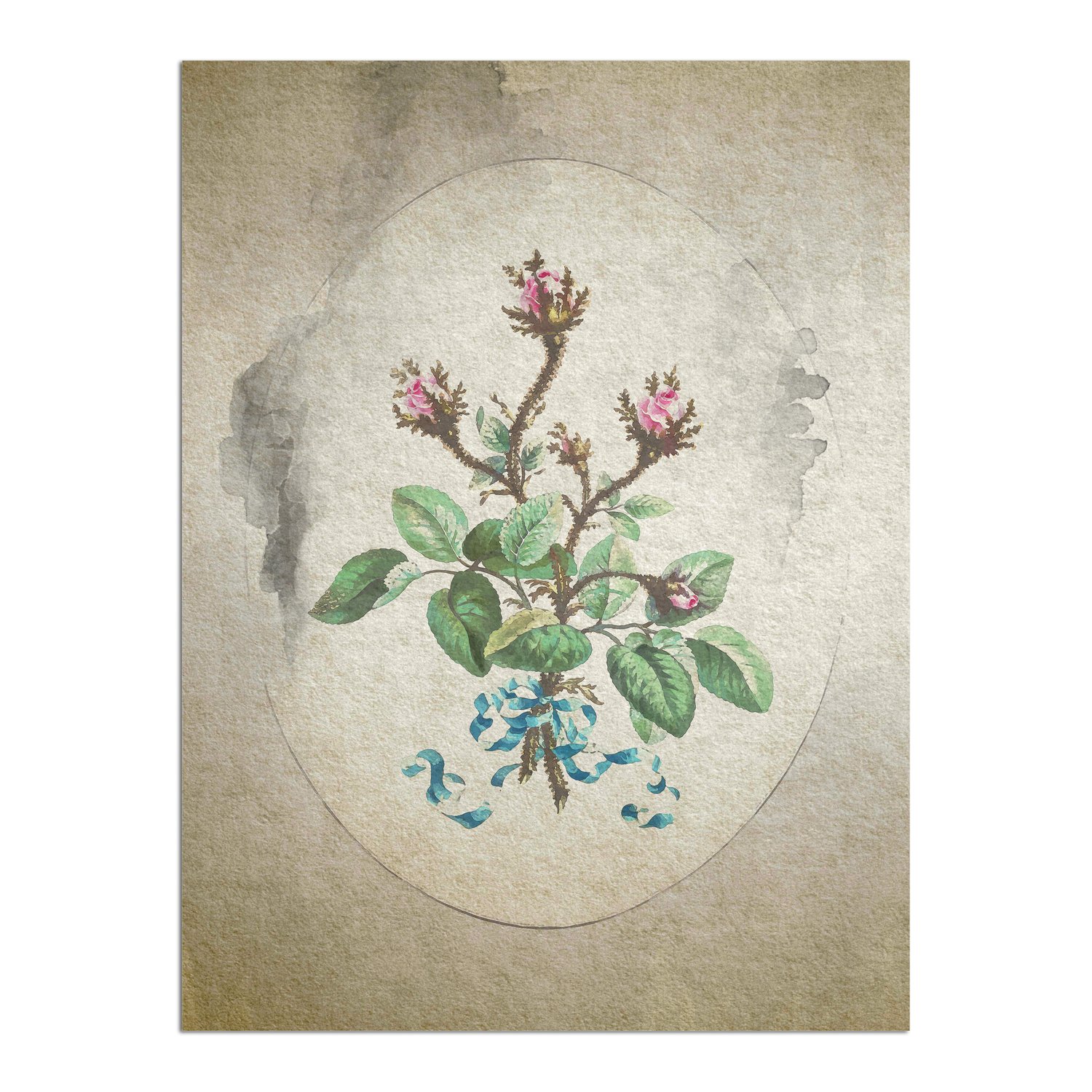 Placa Decorativa Ramo De Flores Vintage