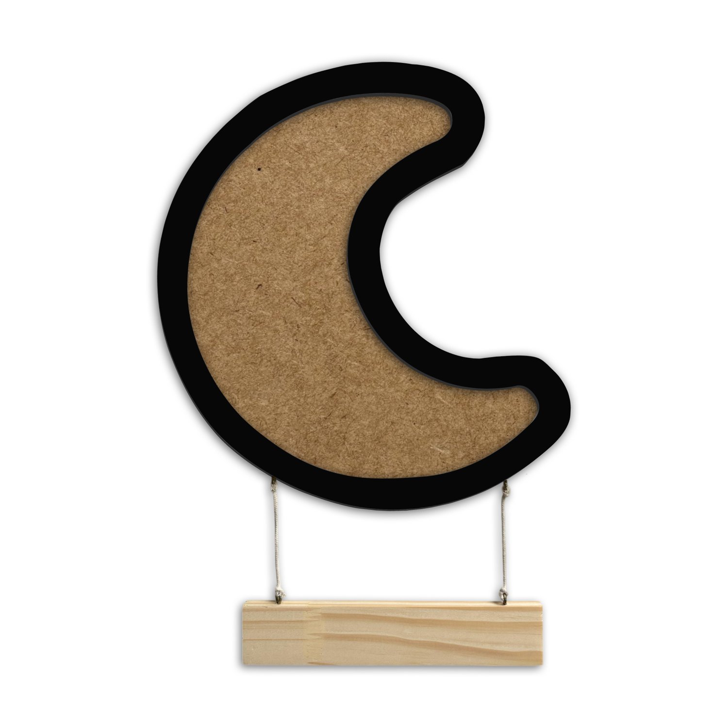 Porta Maternidade Para Amigurumi em Mdf Colorido Moldura Lua com Plaquinha