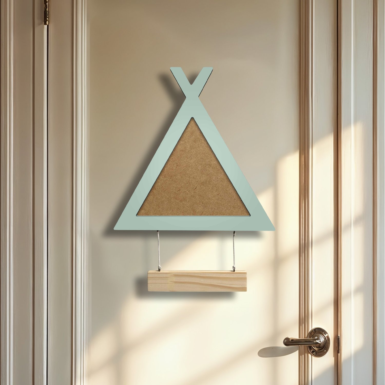 Porta Maternidade Para Amigurumi Em Mdf Moldura Cabana Colorida e Plaquinha