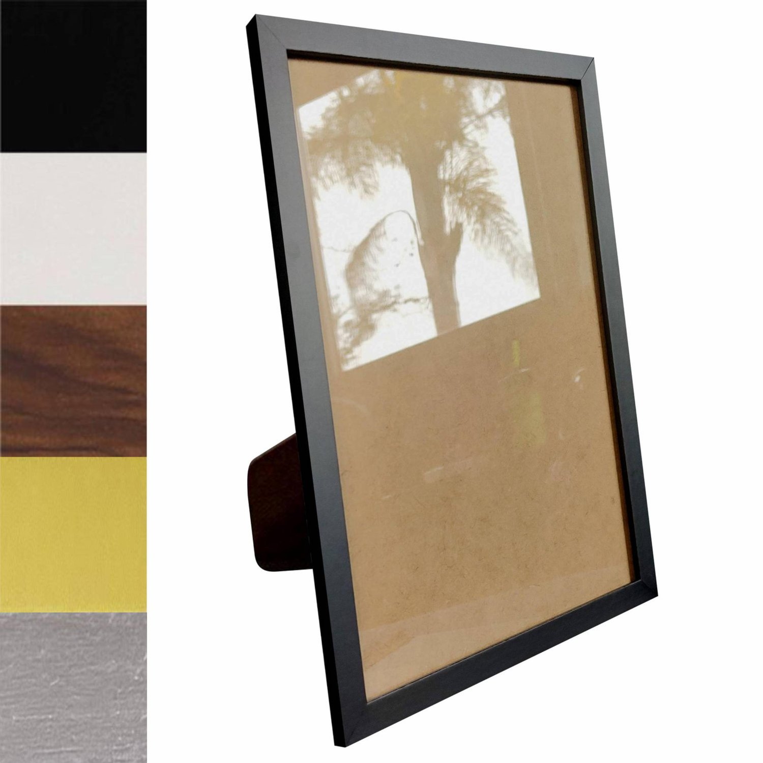 Porta Retrato com Moldura Minimalista e Vidro Mais Fundo com Suporte - 1,5x1
