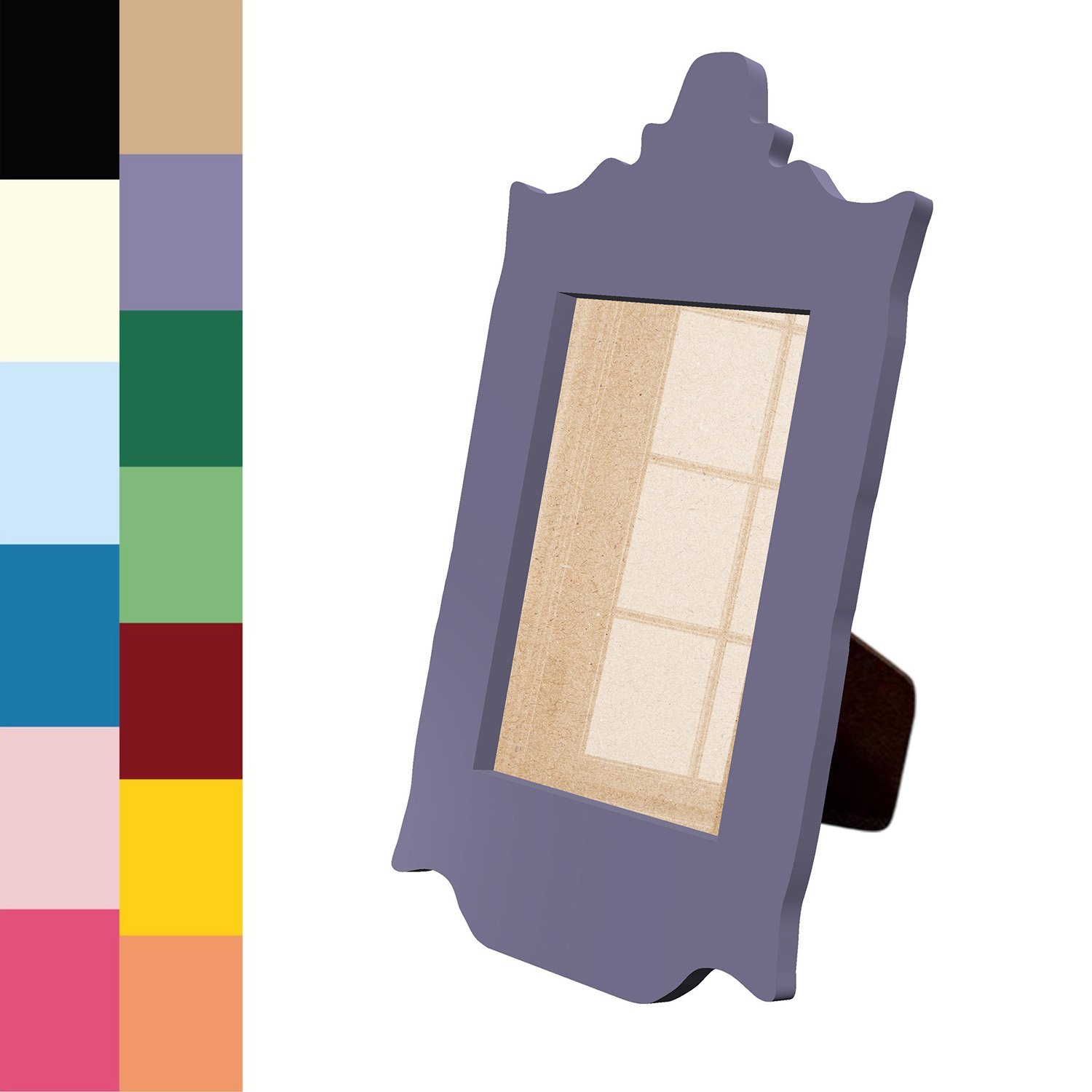 Porta Retrato Com Moldura Provençal Colorida Em Mdf 6 mm Com Suporte em MDF e Acetato