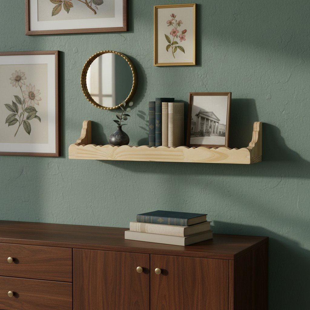 Prateleira  Decorativa em Madeira Pinus Estilo Modern Heritage