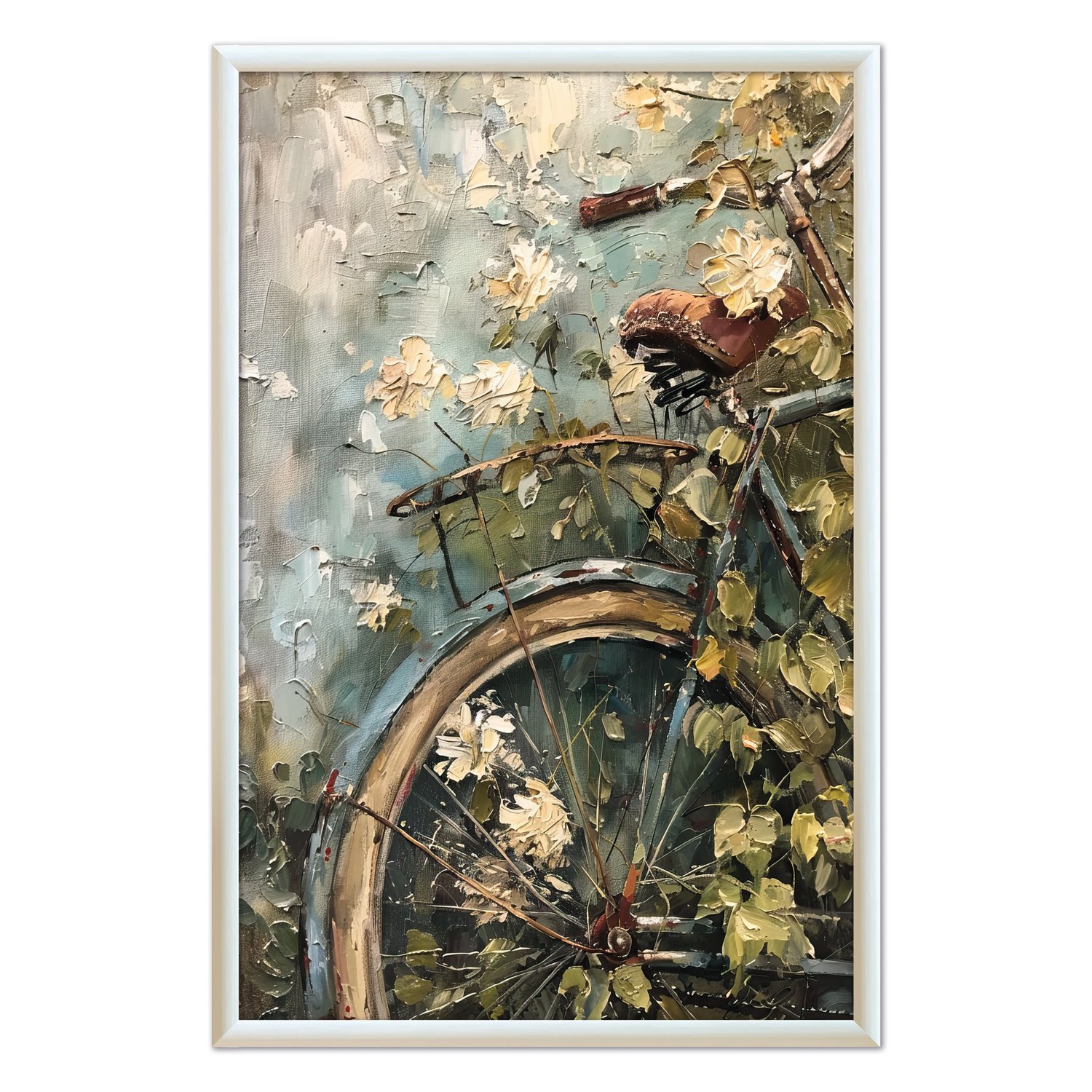 Quadro Decorativo Bicicleta Vintage Farmhouse Pintura Texturizada