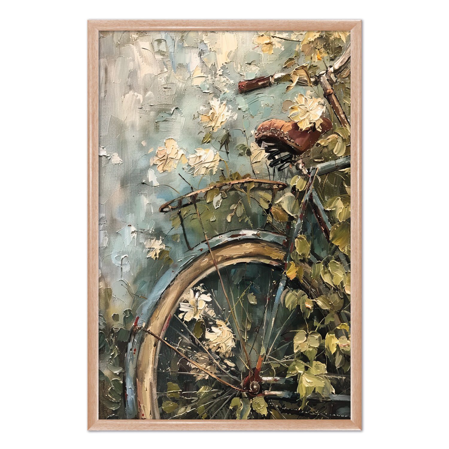 Quadro Decorativo Bicicleta Vintage Farmhouse Pintura Texturizada
