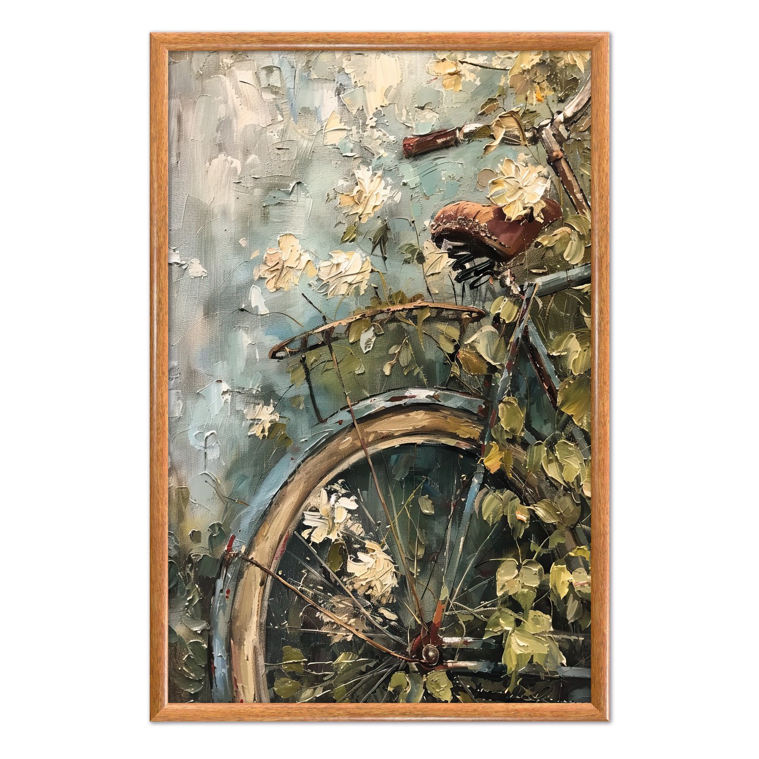 Quadro Decorativo Bicicleta Vintage Farmhouse Pintura Texturizada