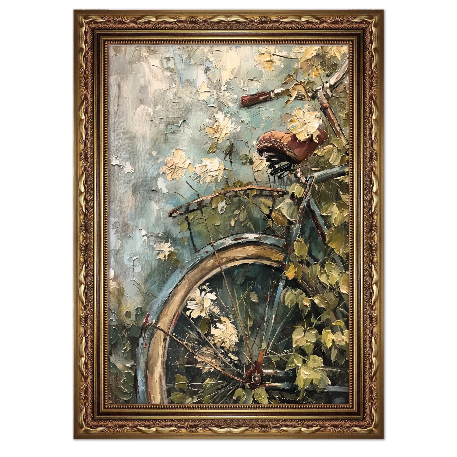 Quadro Decorativo Bicicleta Vintage Farmhouse Pintura Texturizada