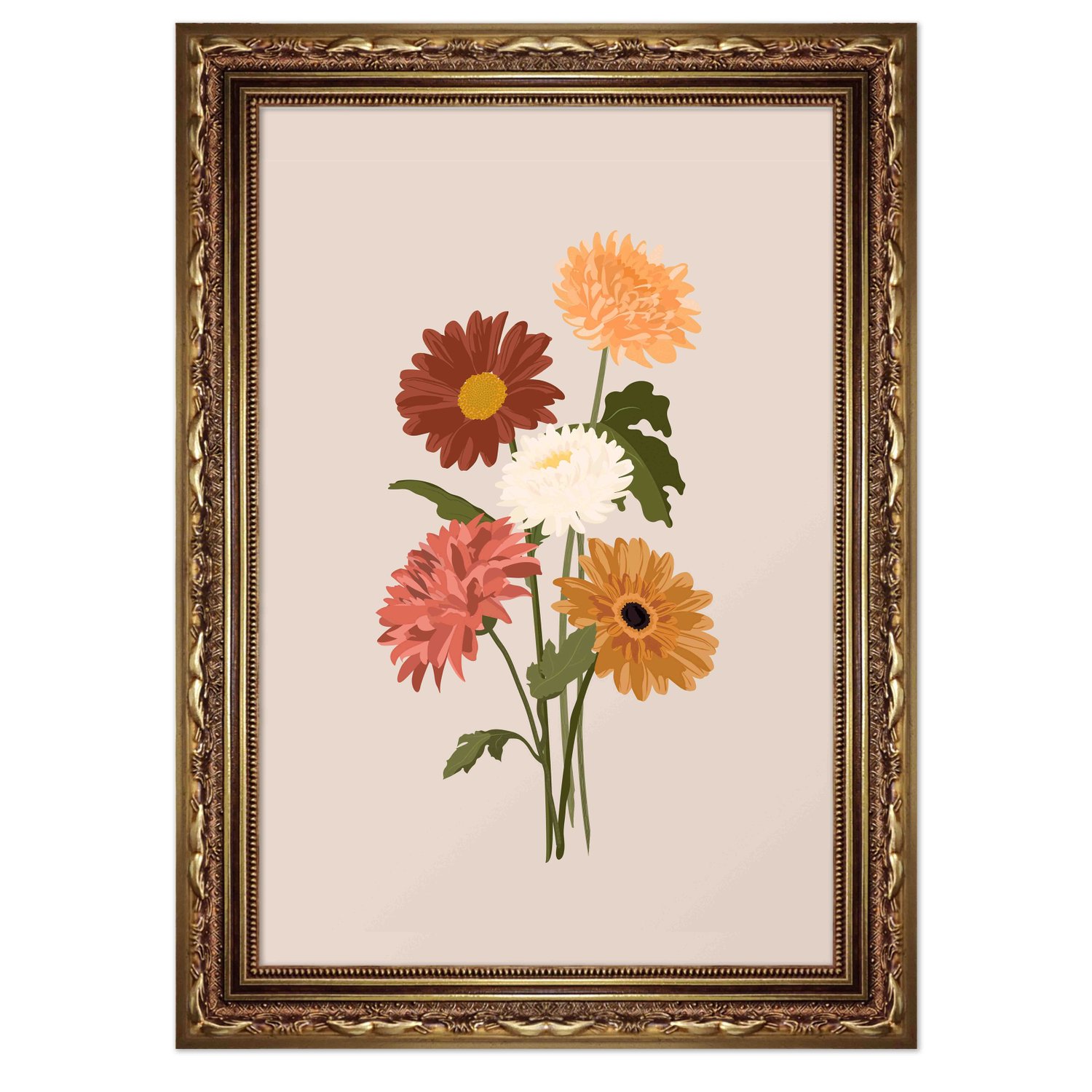 Quadro Decorativo Buquê de Flores Estilo Modern Heritage
