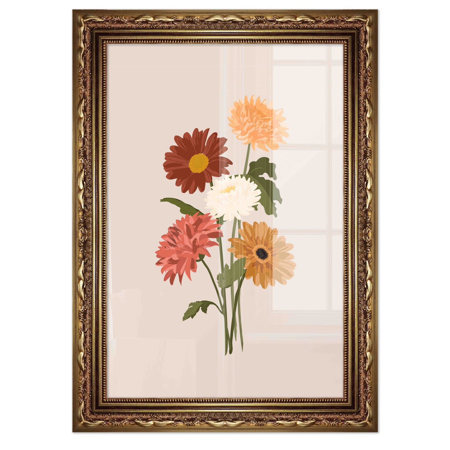Quadro Decorativo Buquê de Flores Estilo Modern Heritage