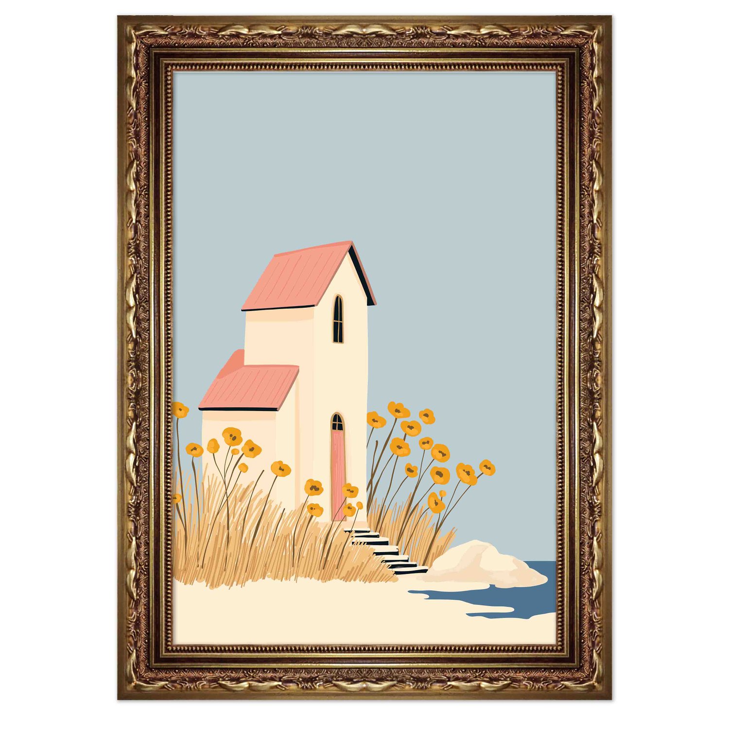 Quadro Decorativo Casa de Verão Estilo Modern Heritage