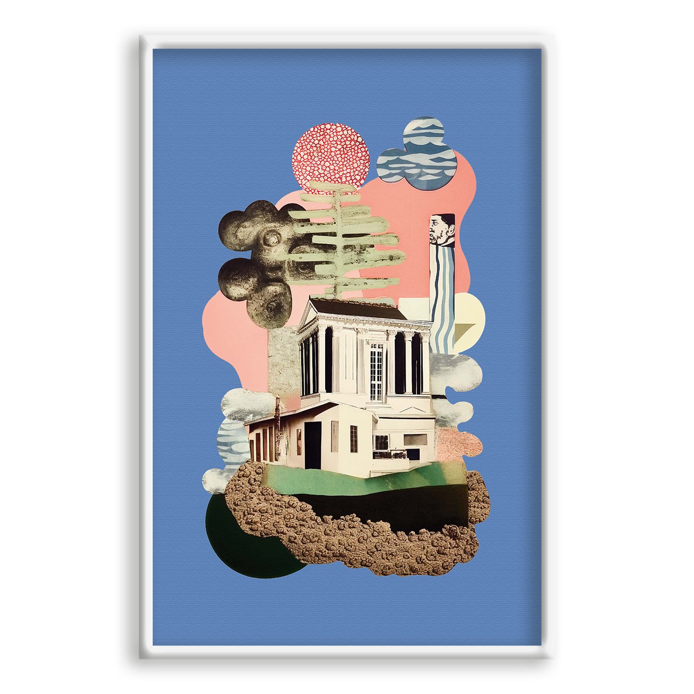 Quadro Decorativo Colagem Abstrata Casa Surrealista