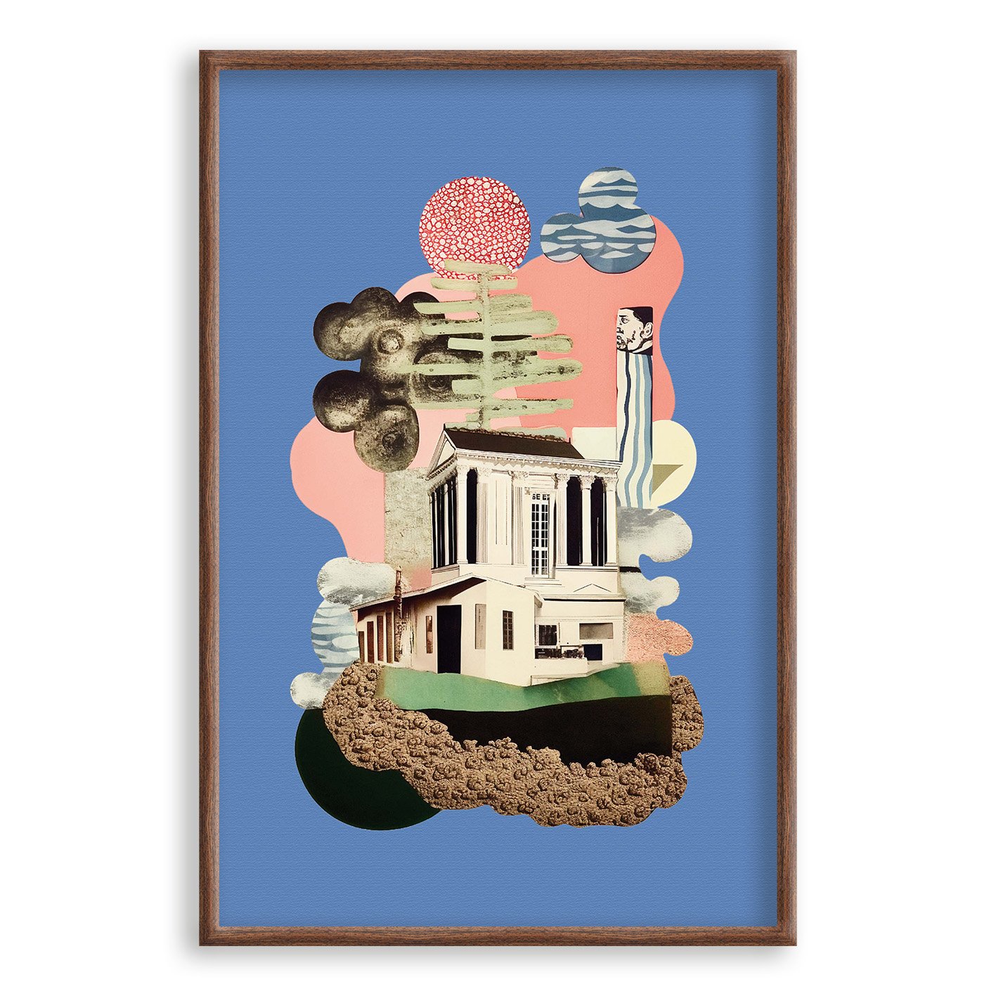 Quadro Decorativo Colagem Abstrata Casa Surrealista