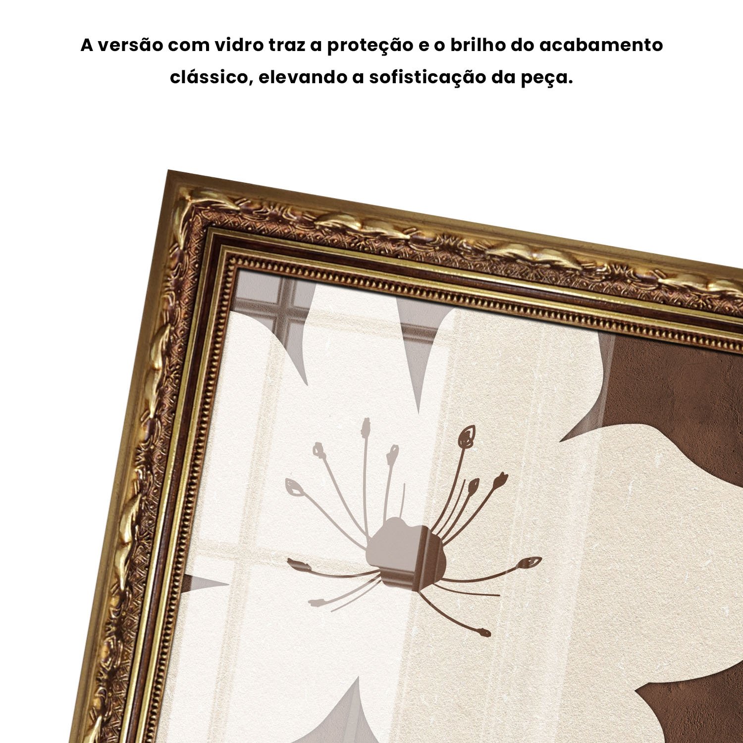 Quadro Decorativo Floral Chocolate Estilo Modern Heritage