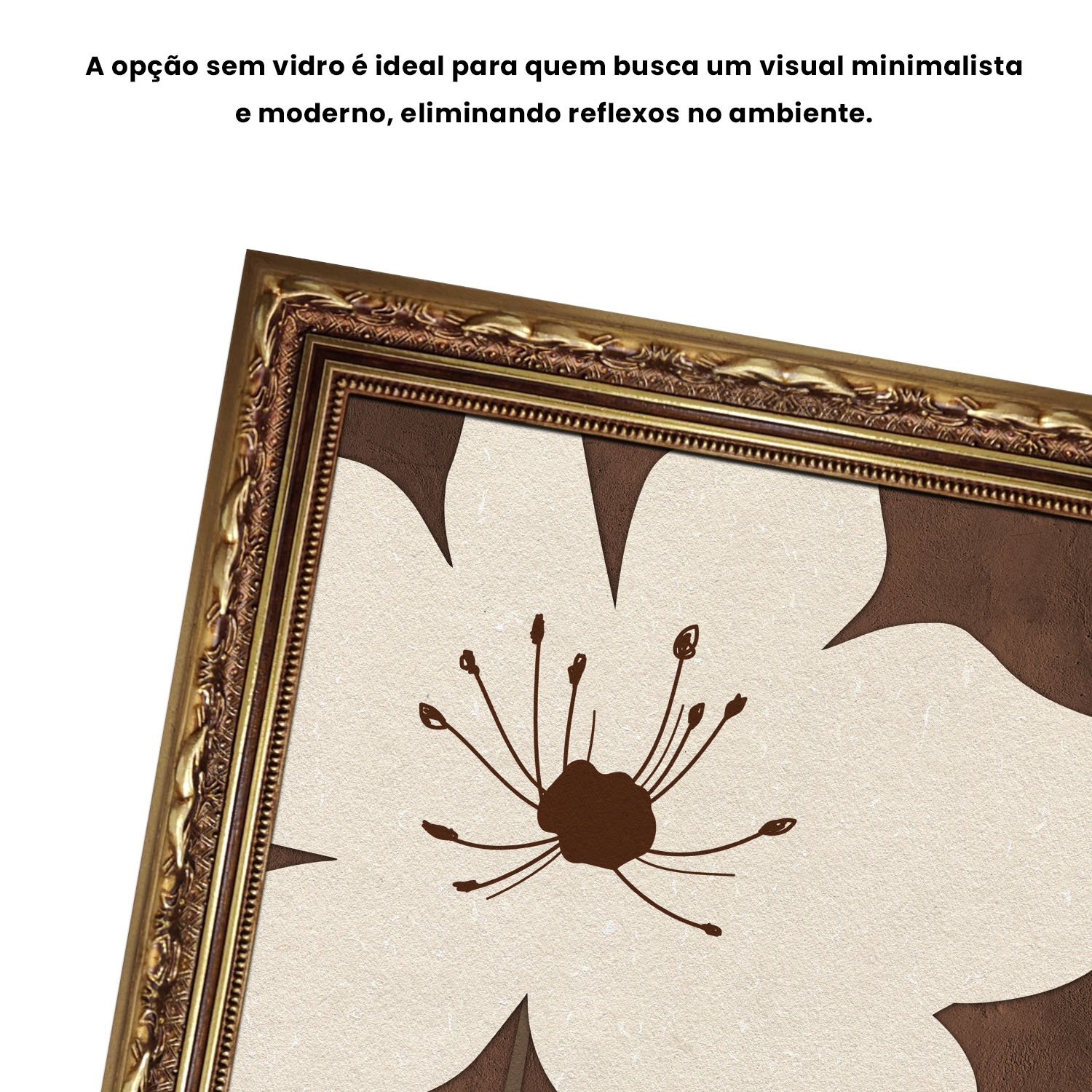 Quadro Decorativo Floral Chocolate Estilo Modern Heritage