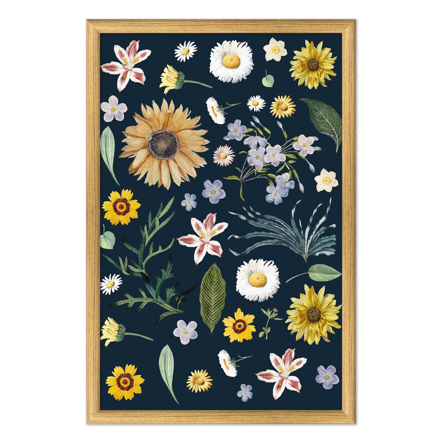 Quadro Decorativo Flores Silvestres Estilo Modern Heritage