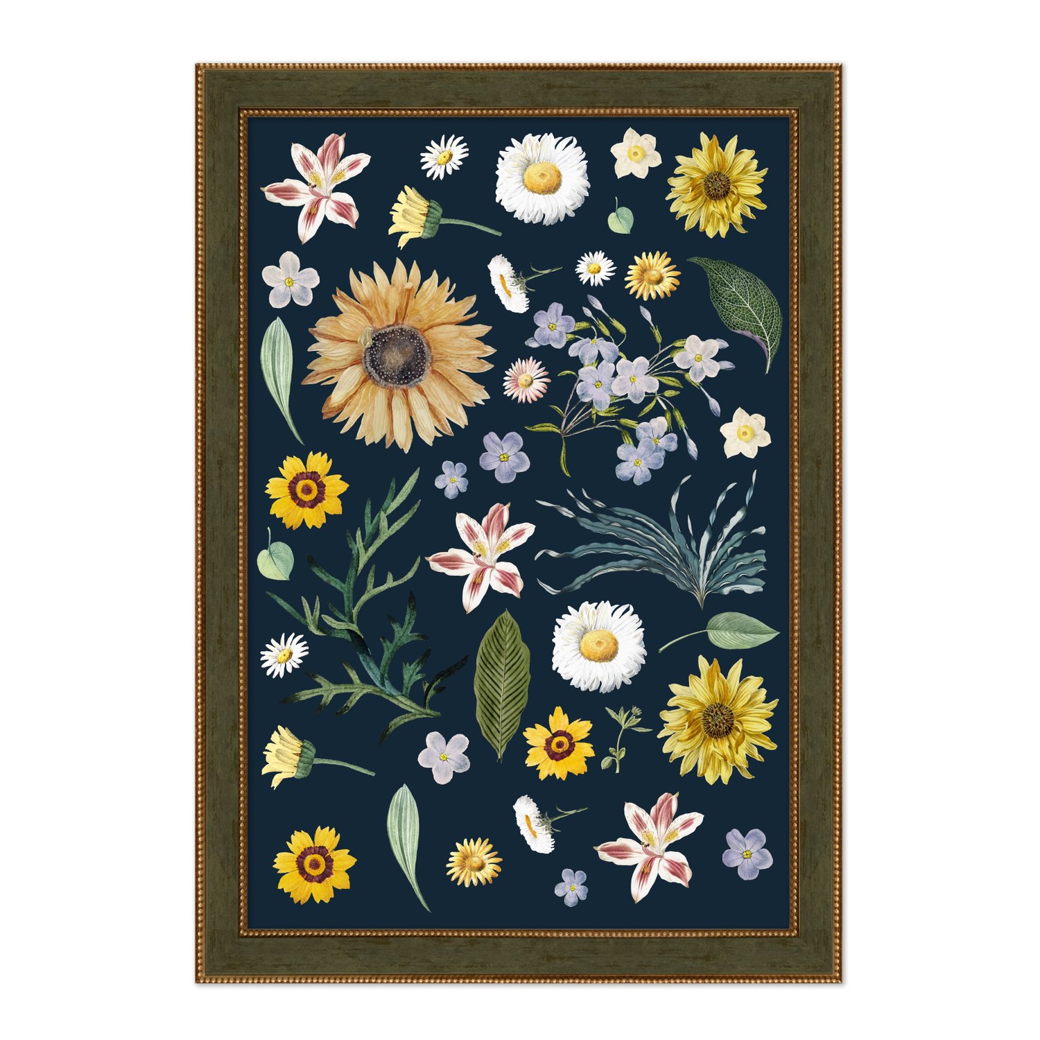 Quadro Decorativo Flores Silvestres Estilo Modern Heritage