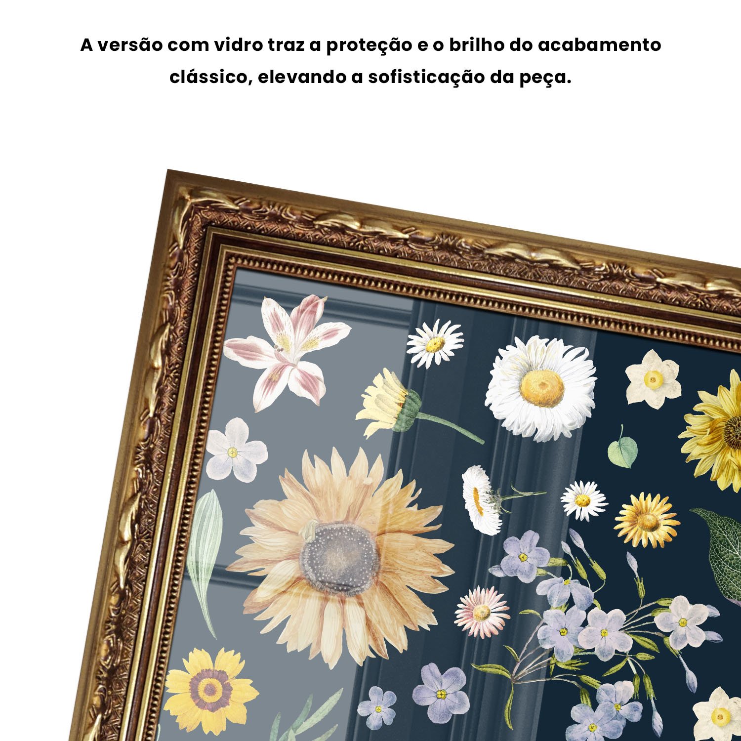 Quadro Decorativo Flores Silvestres Estilo Modern Heritage