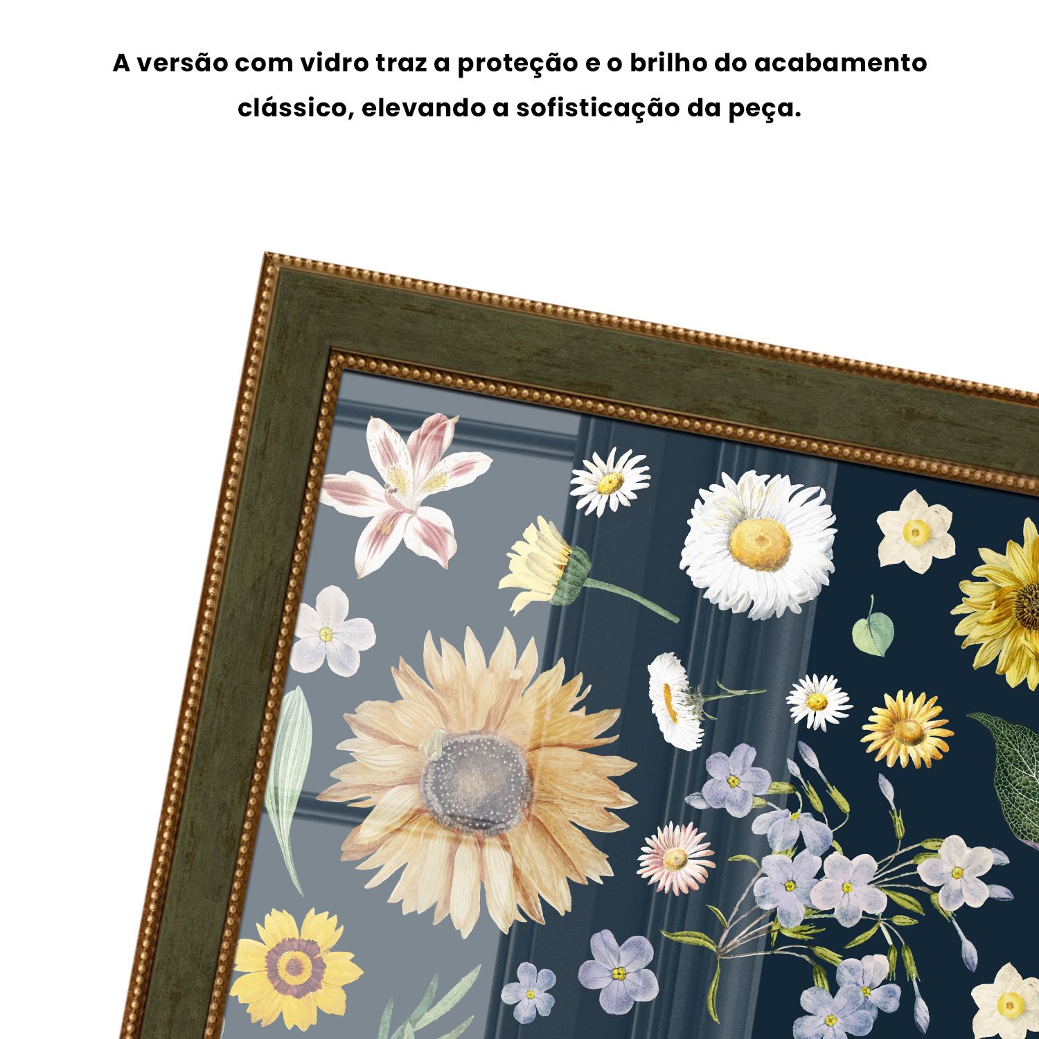 Quadro Decorativo Flores Silvestres Estilo Modern Heritage