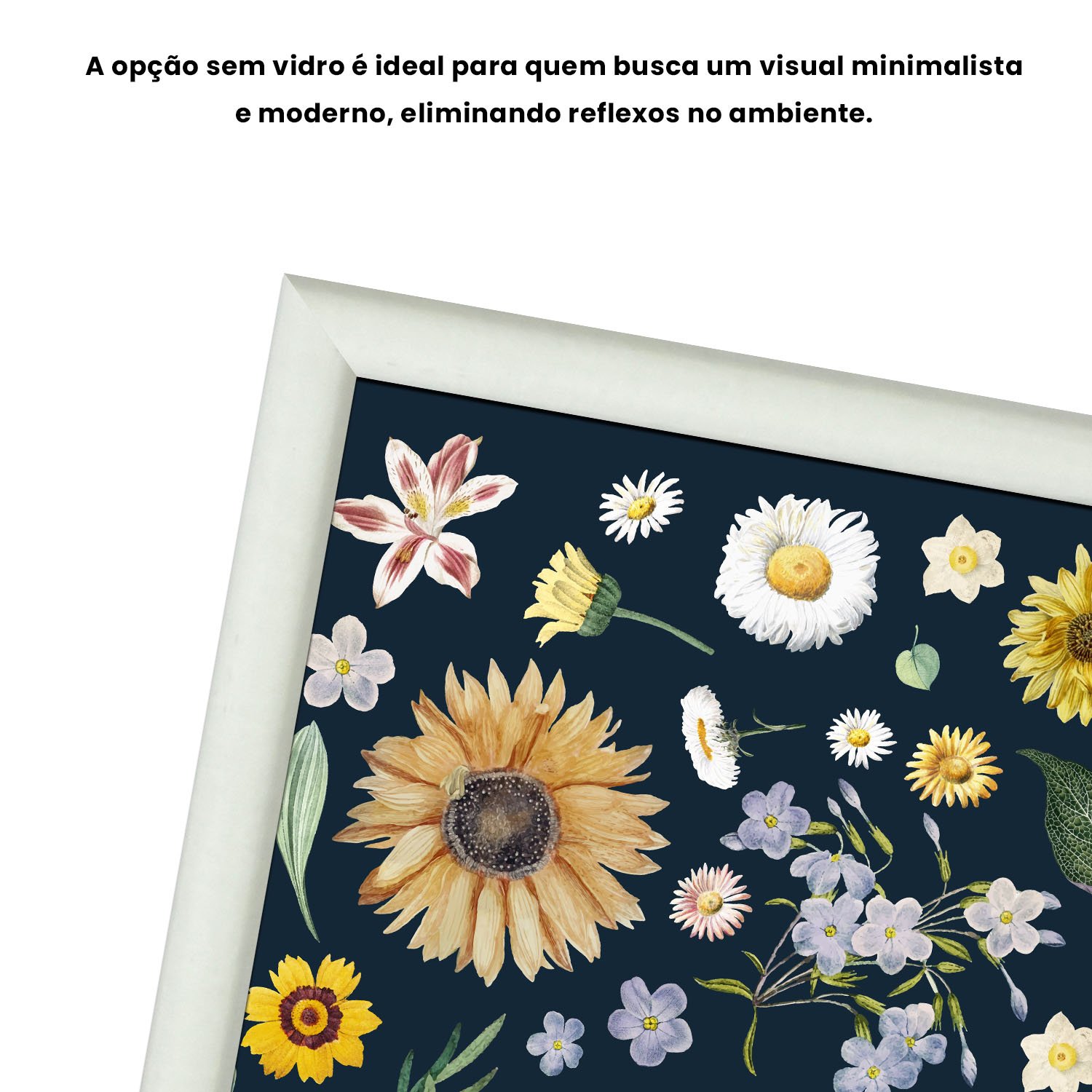 Quadro Decorativo Flores Silvestres Estilo Modern Heritage