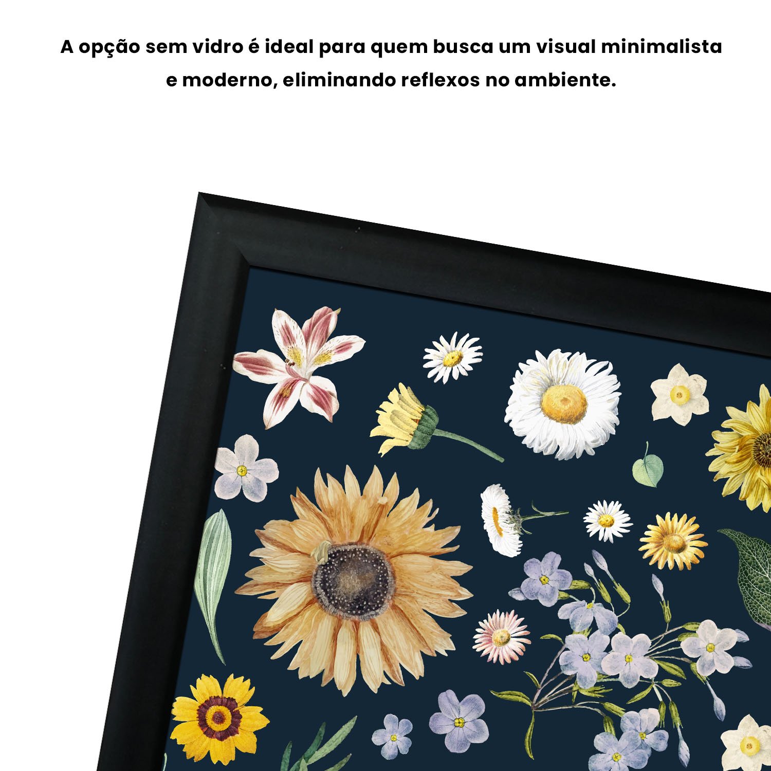 Quadro Decorativo Flores Silvestres Estilo Modern Heritage