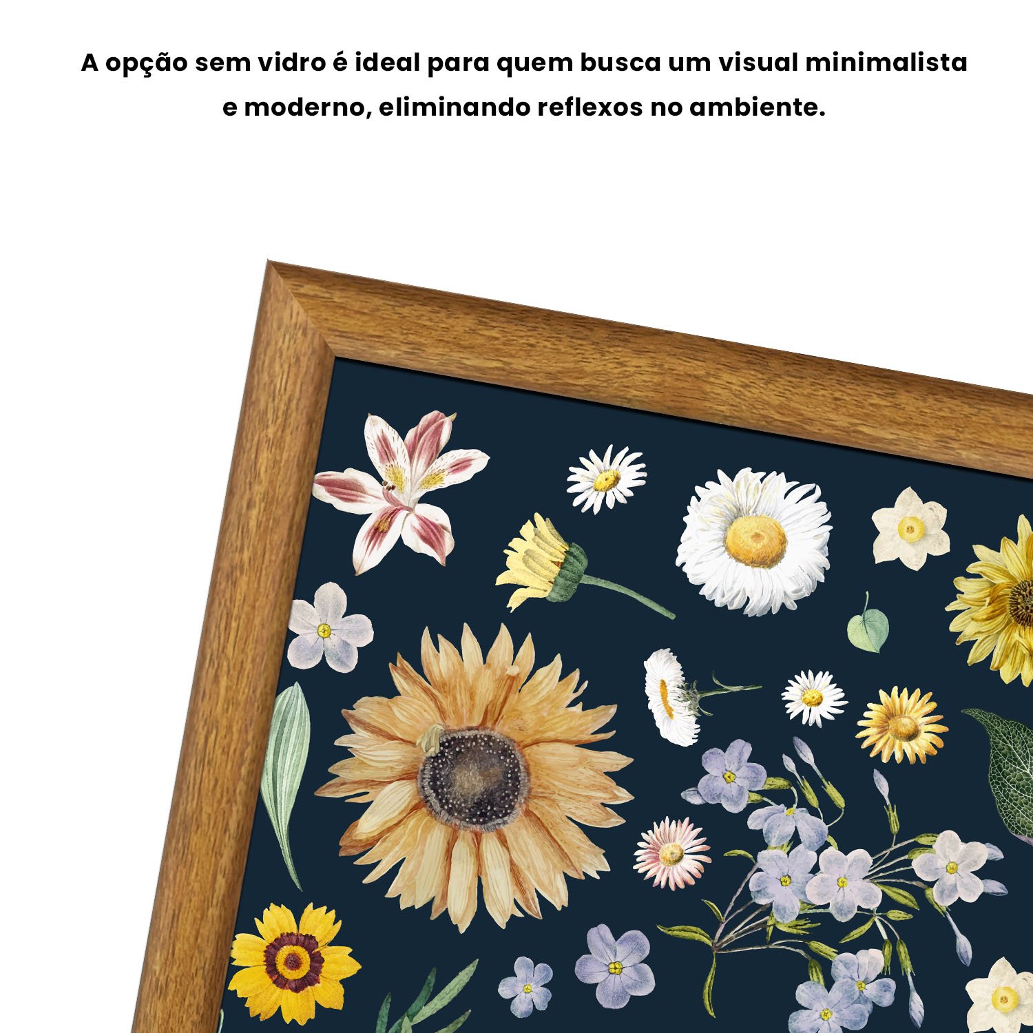 Quadro Decorativo Flores Silvestres Estilo Modern Heritage