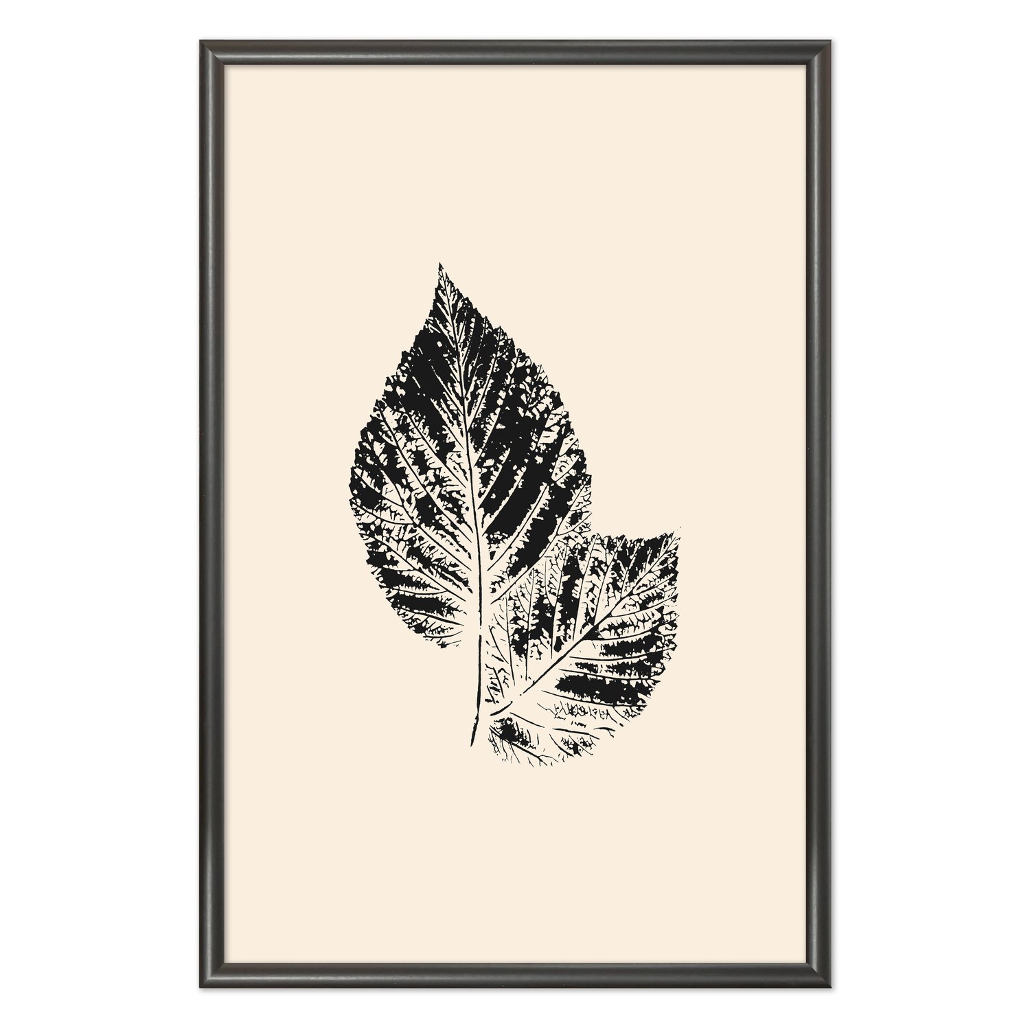 Quadro Decorativo Folha Abstrata Minimalista Estilo Japandi
