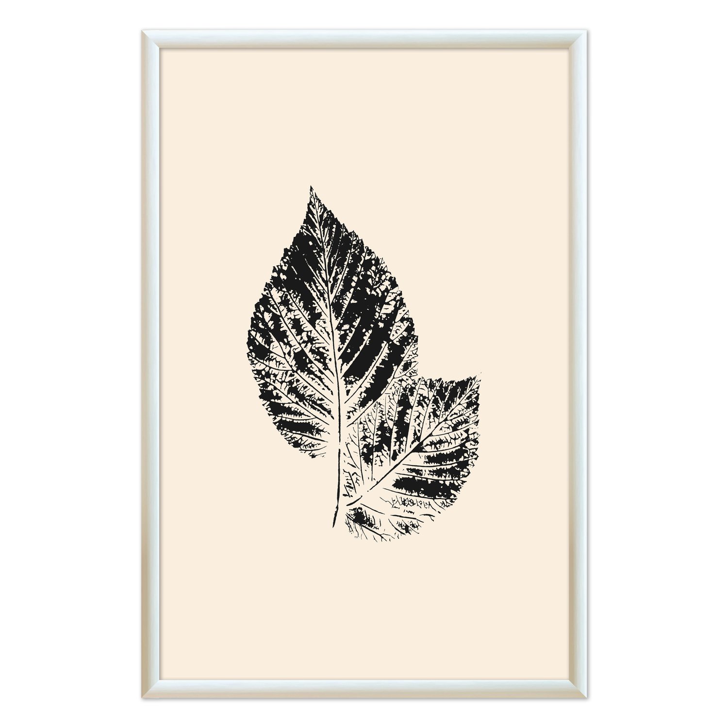 Quadro Decorativo Folha Abstrata Minimalista Estilo Japandi