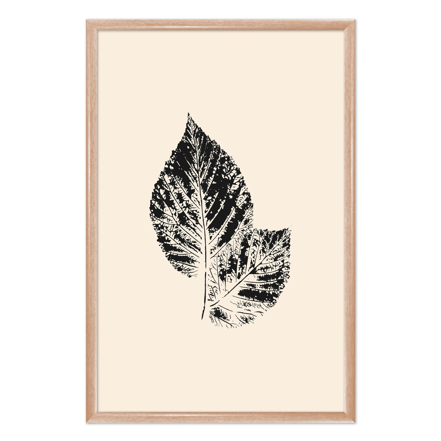 Quadro Decorativo Folha Abstrata Minimalista Estilo Japandi