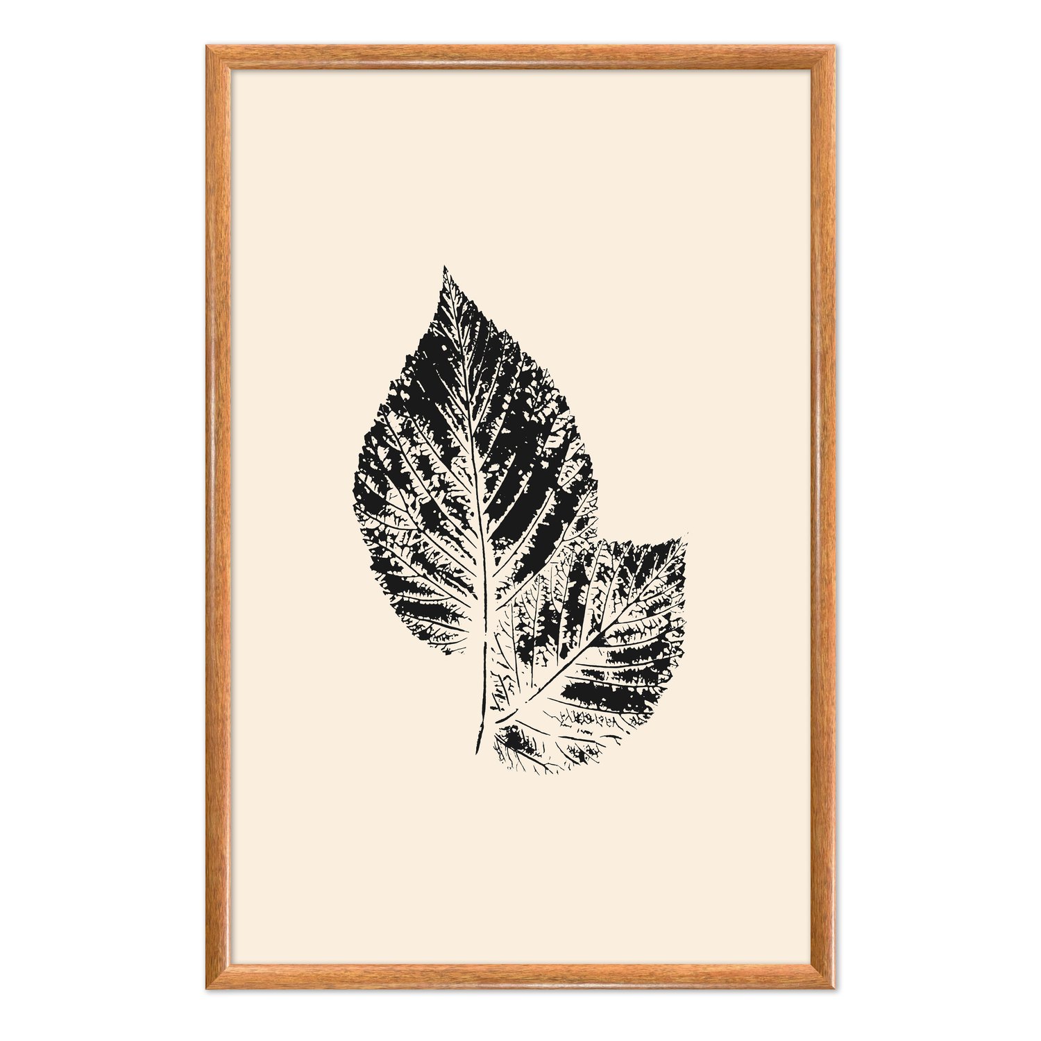 Quadro Decorativo Folha Abstrata Minimalista Estilo Japandi