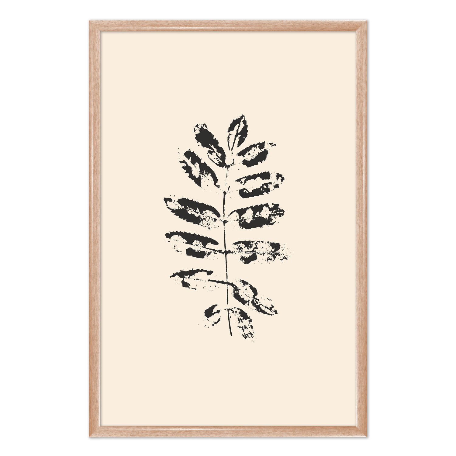 Quadro Decorativo Folhas Abstratas Minimalistas Estilo Japandi