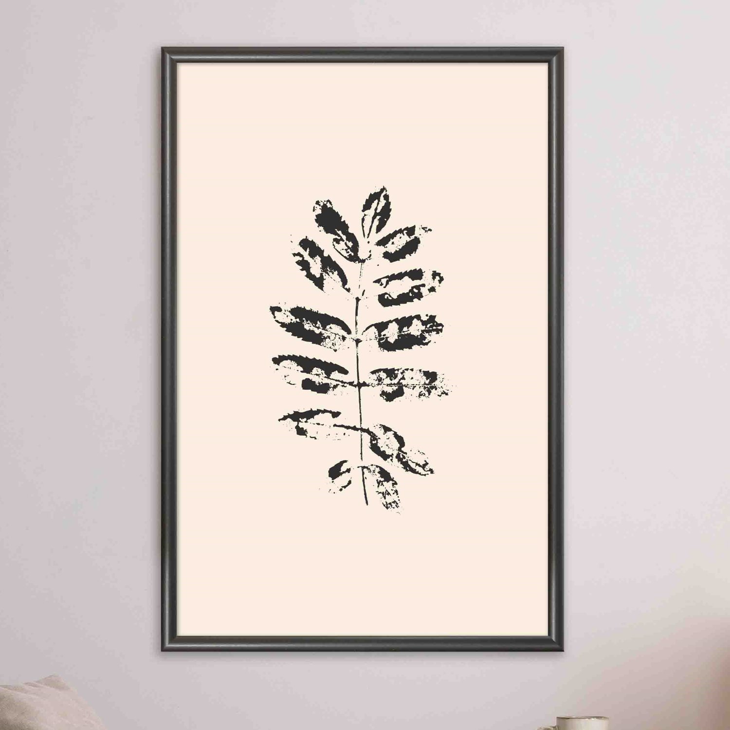 Quadro Decorativo Folhas Abstratas Minimalistas Estilo Japandi