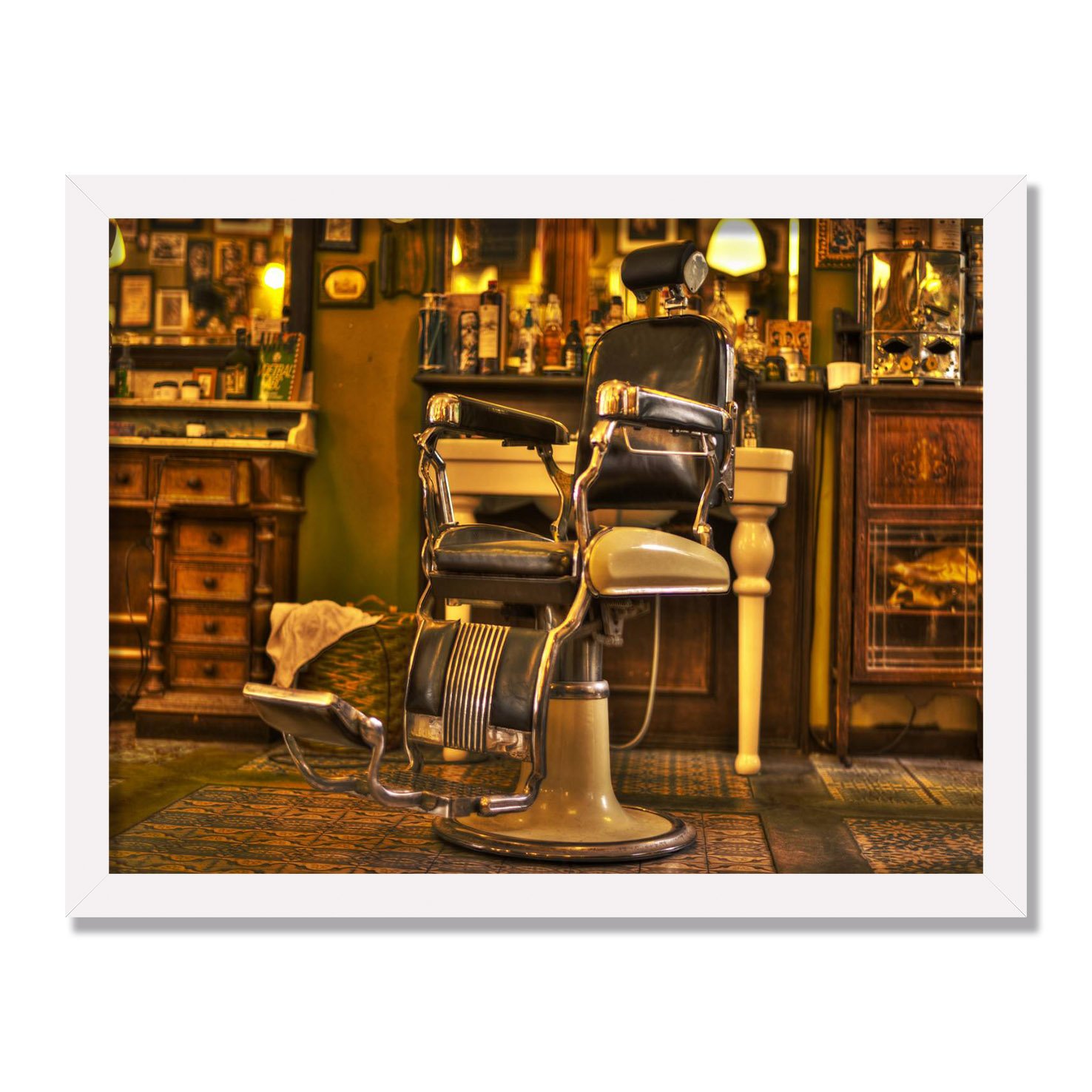 Quadro Decorativo Foto Cadeira de Barbeiro - Kiaga