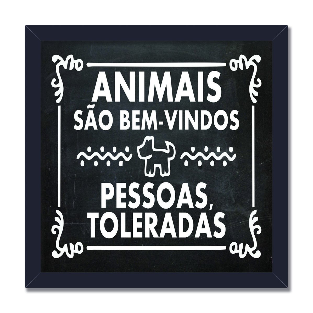 Quadro decorativo com frases, palavras e mensagens.