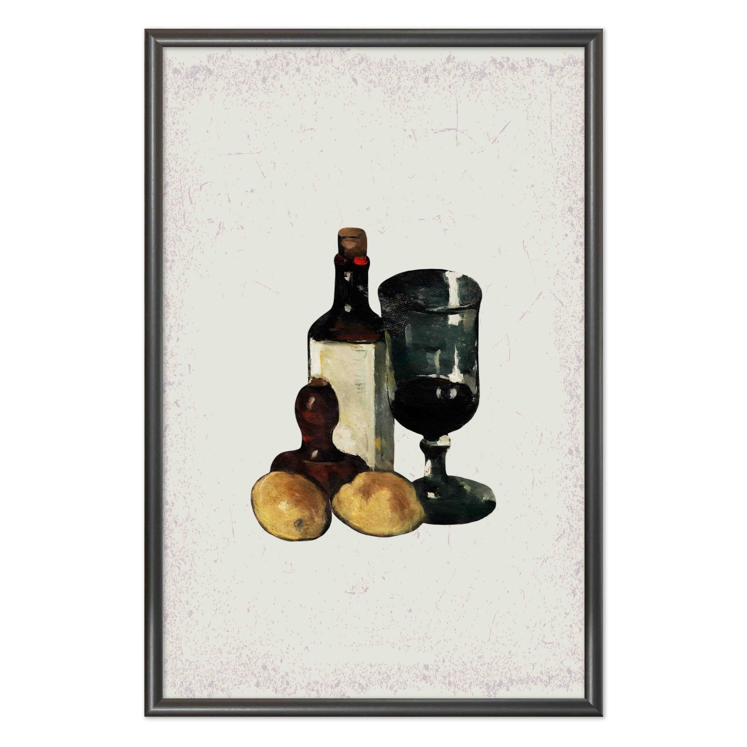 Quadro Decorativo Garrafa E Taça De Vinho Vintage Farmhouse