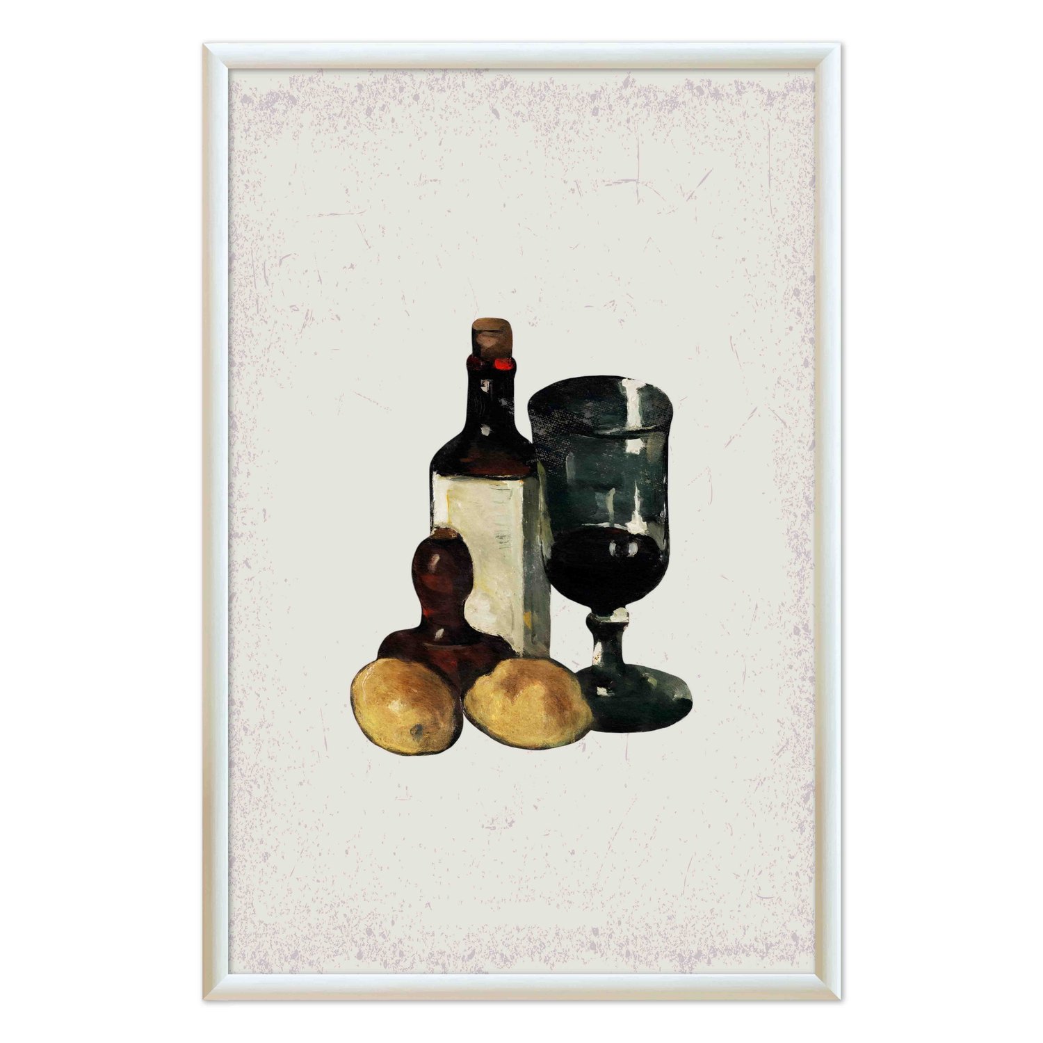 Quadro Decorativo Garrafa E Taça De Vinho Vintage Farmhouse