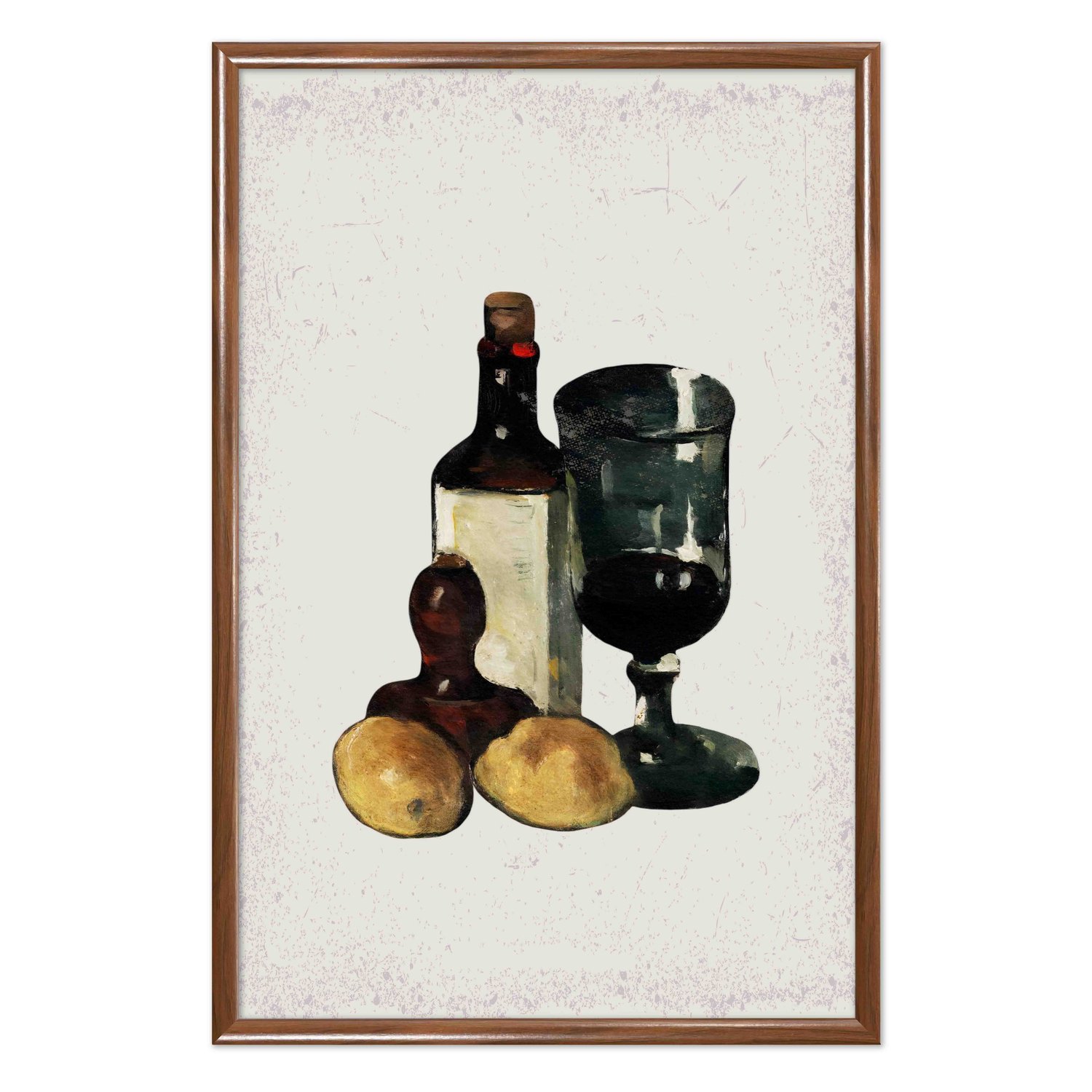 Quadro Decorativo Garrafa E Taça De Vinho Vintage Farmhouse