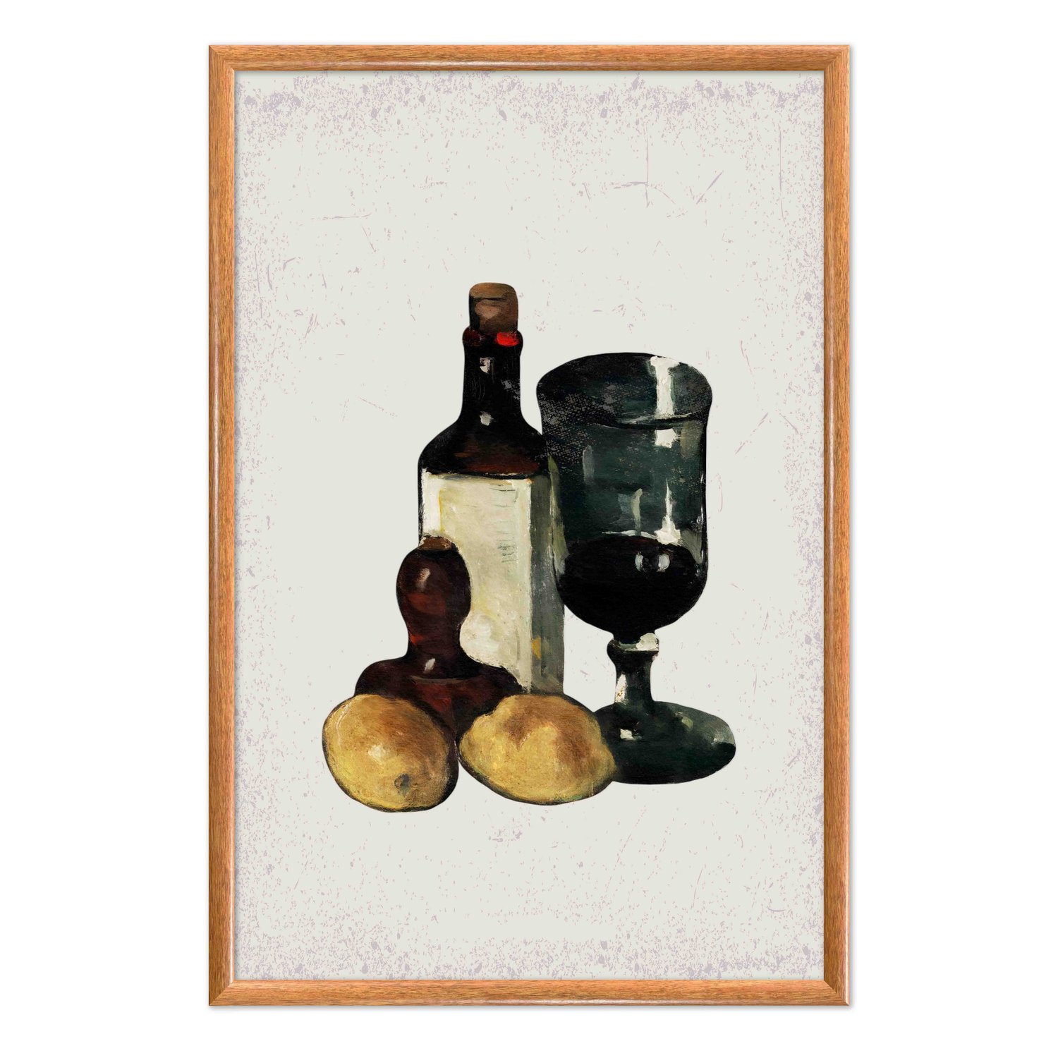 Quadro Decorativo Garrafa E Taça De Vinho Vintage Farmhouse
