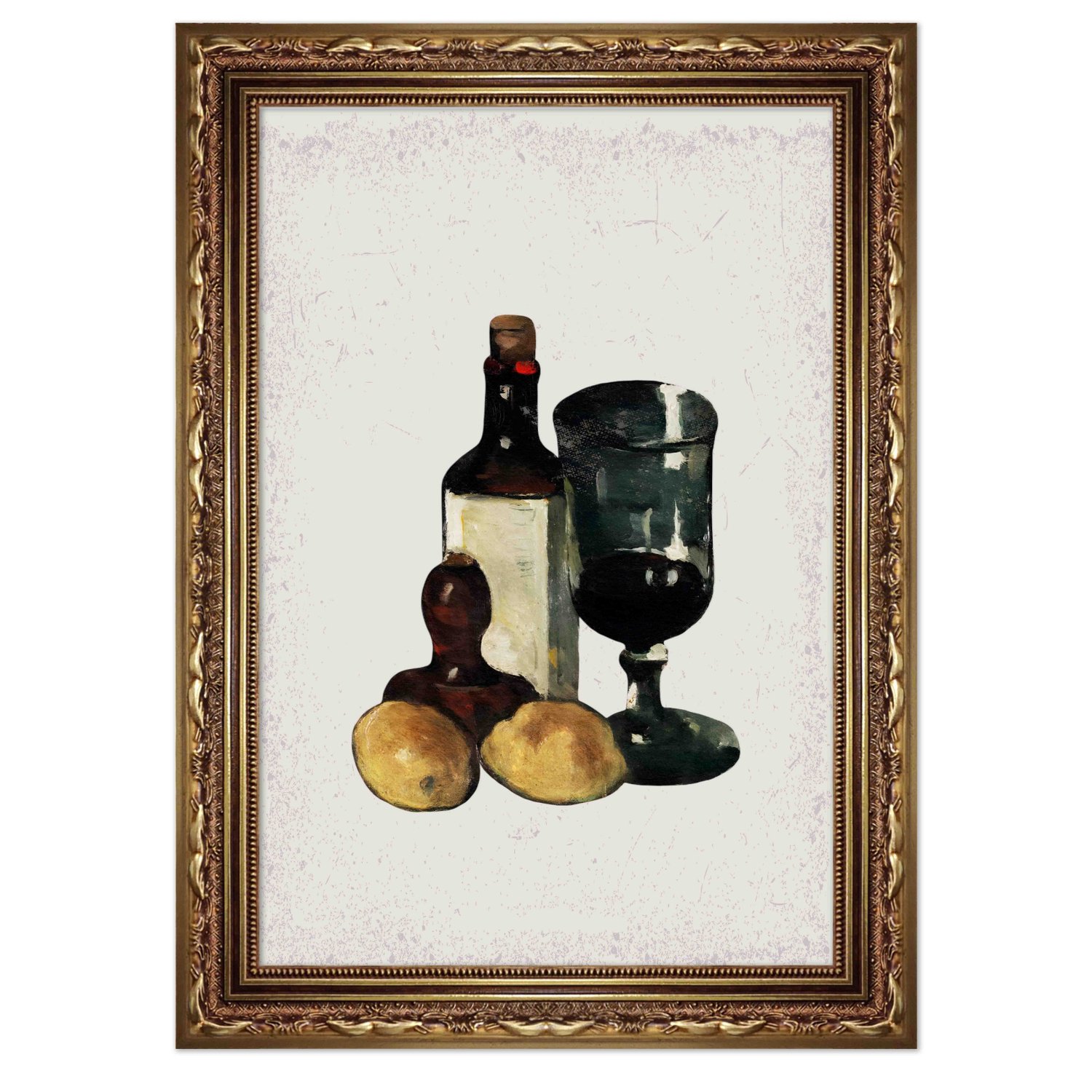 Quadro Decorativo Garrafa E Taça De Vinho Vintage Farmhouse