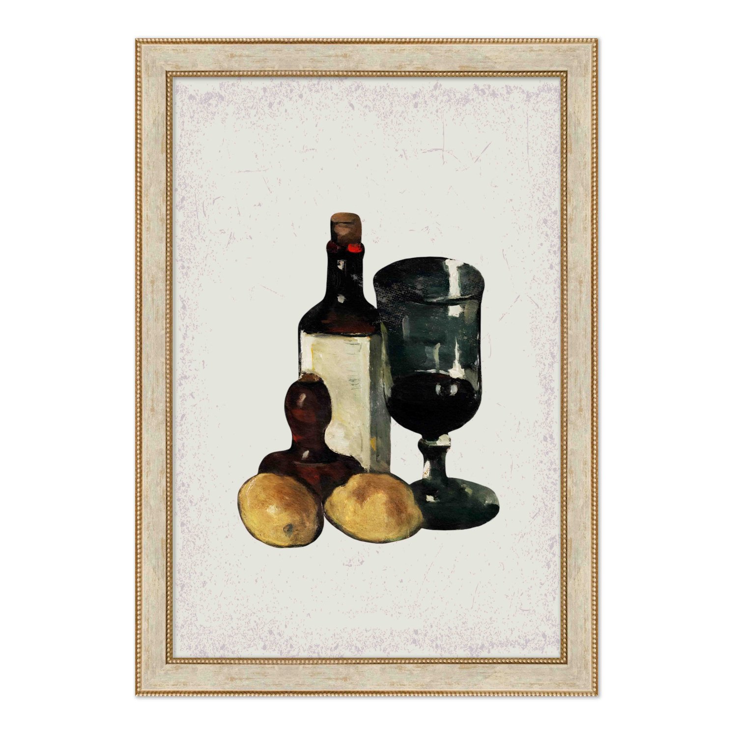 Quadro Decorativo Garrafa E Taça De Vinho Vintage Farmhouse