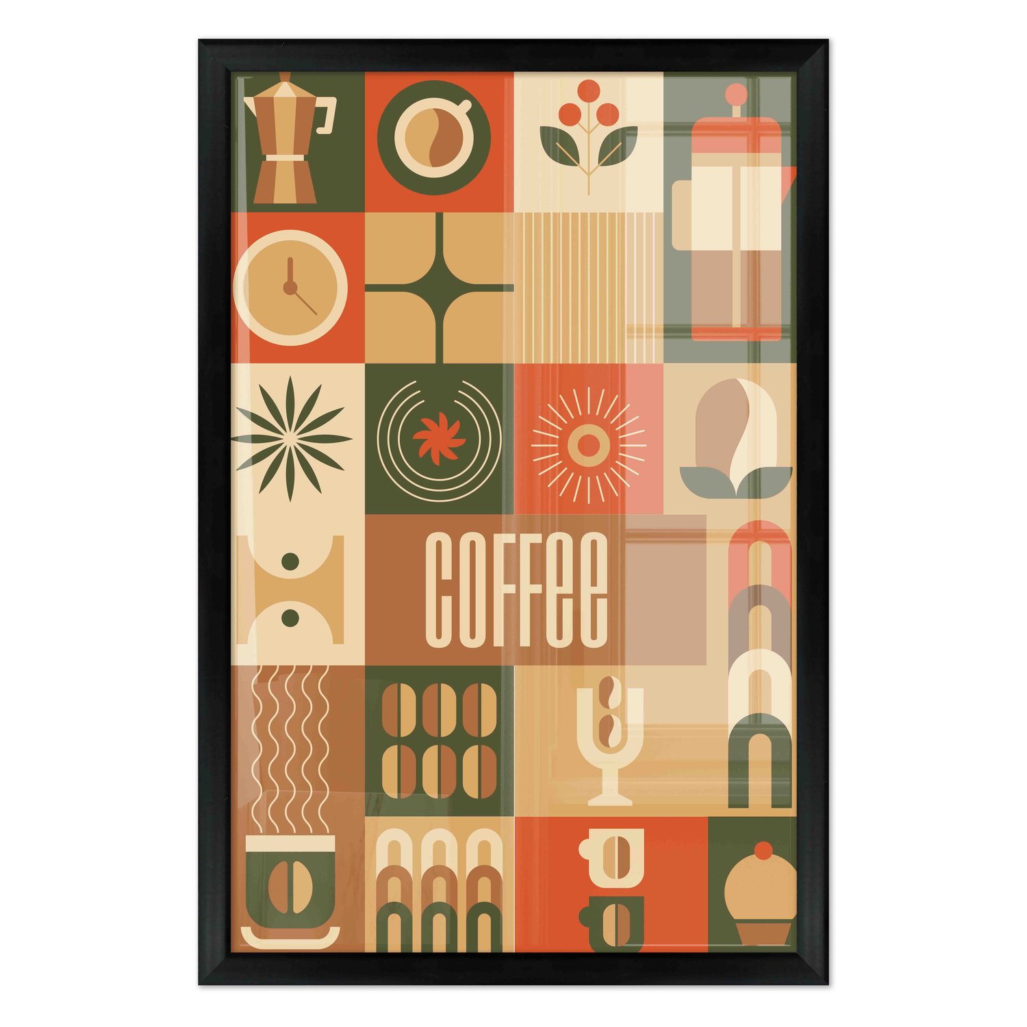 Quadro Decorativo Geométrico Coffee Culture Estilo Modern Heritage