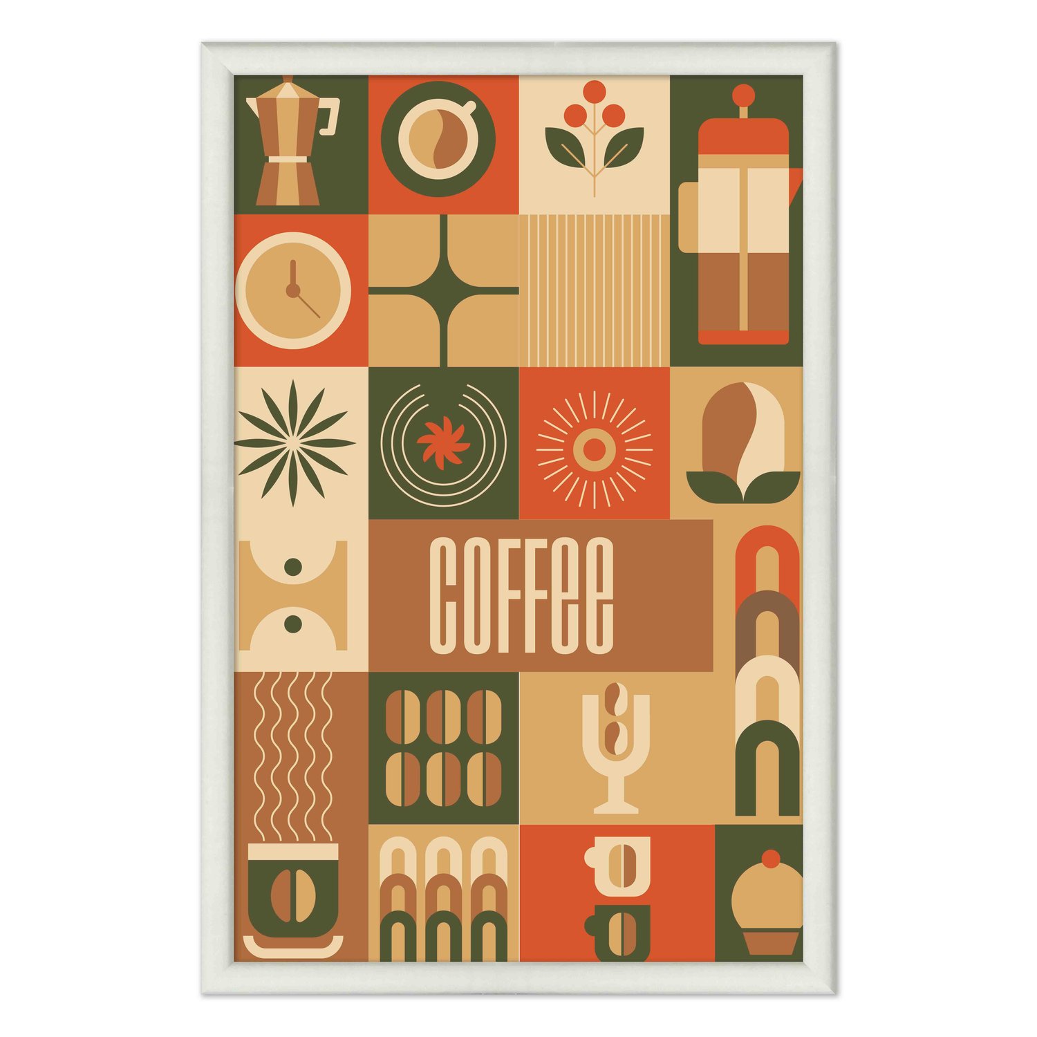 Quadro Decorativo Geométrico Coffee Culture Estilo Modern Heritage
