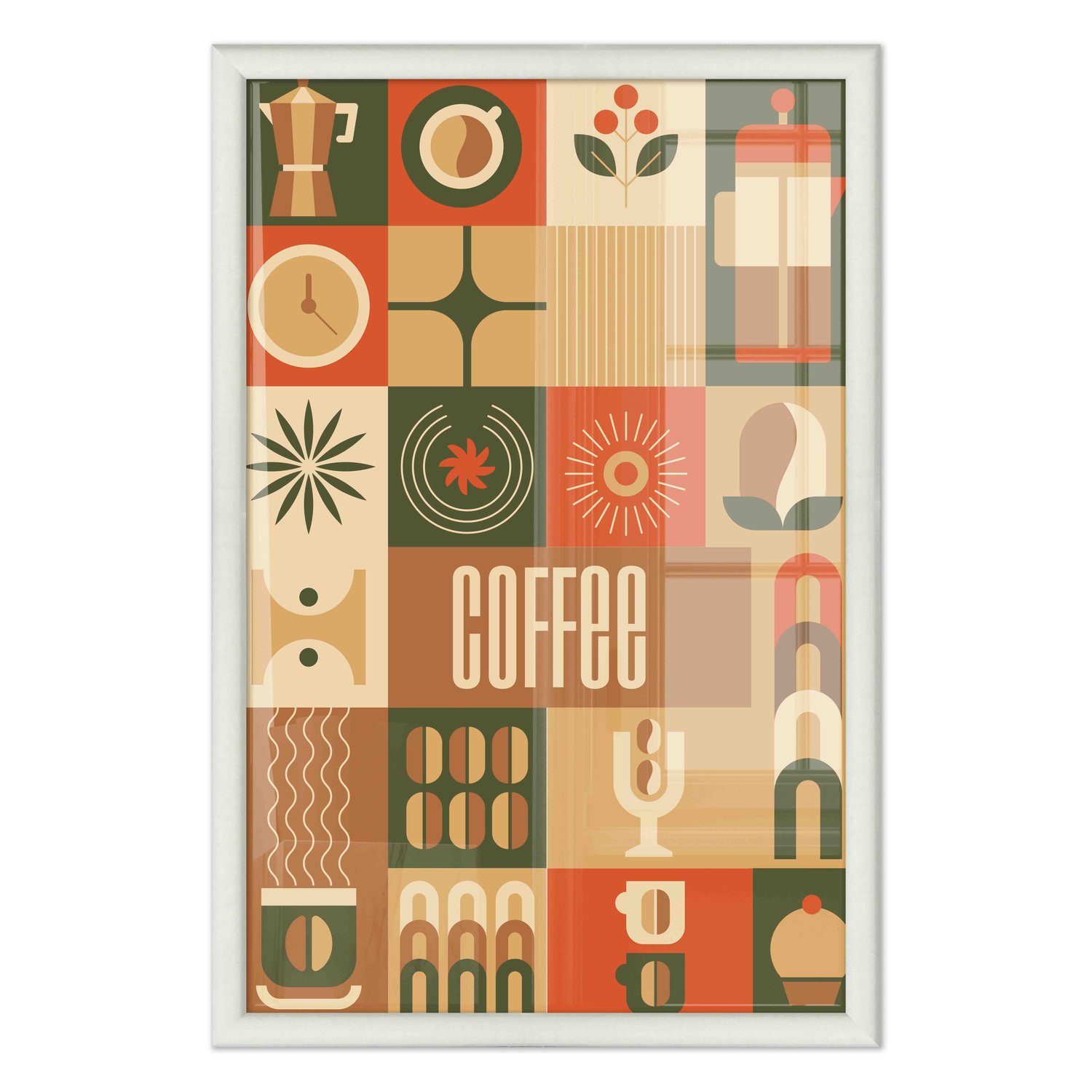 Quadro Decorativo Geométrico Coffee Culture Estilo Modern Heritage