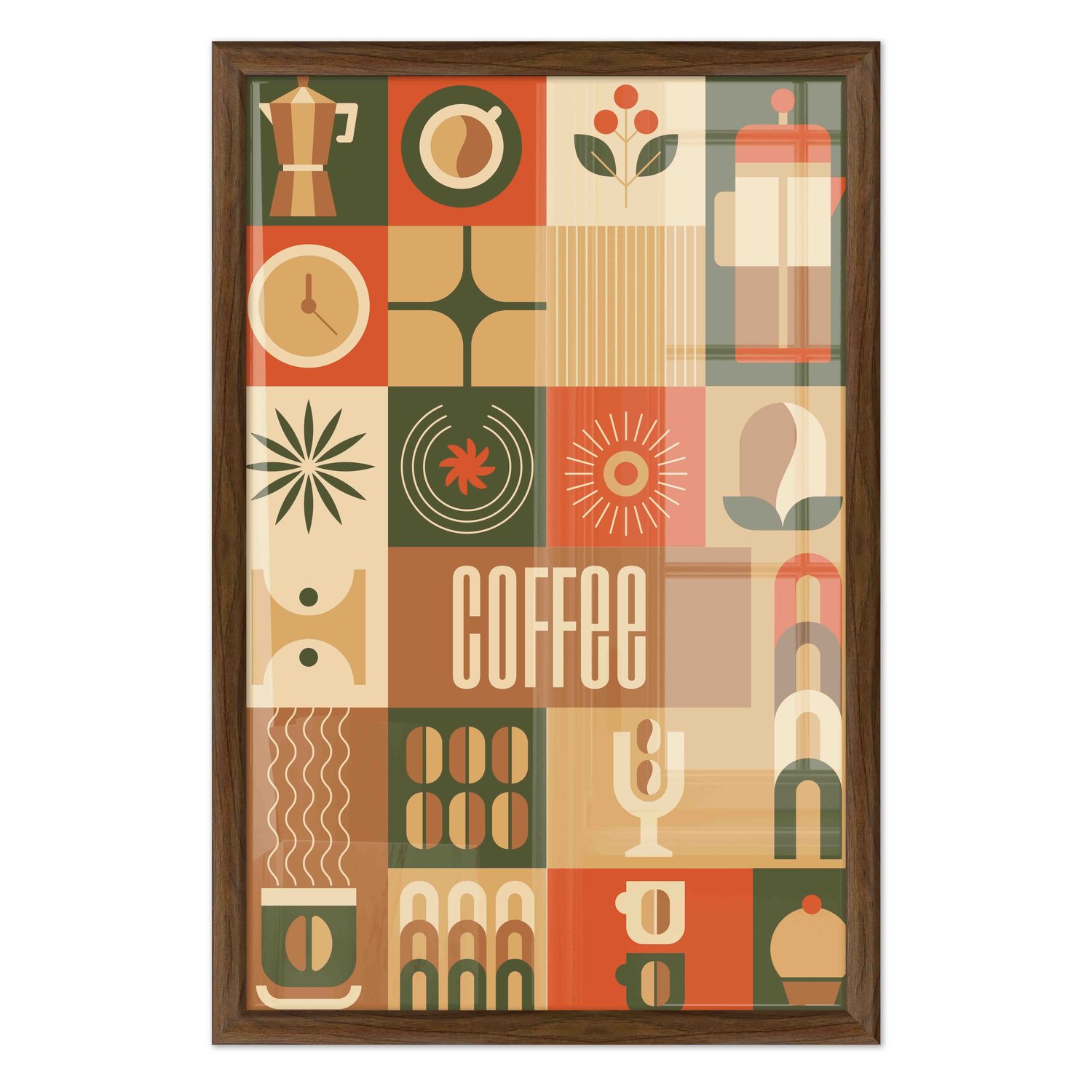 Quadro Decorativo Geométrico Coffee Culture Estilo Modern Heritage