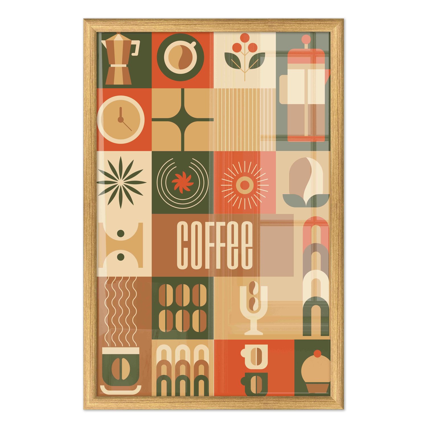 Quadro Decorativo Geométrico Coffee Culture Estilo Modern Heritage