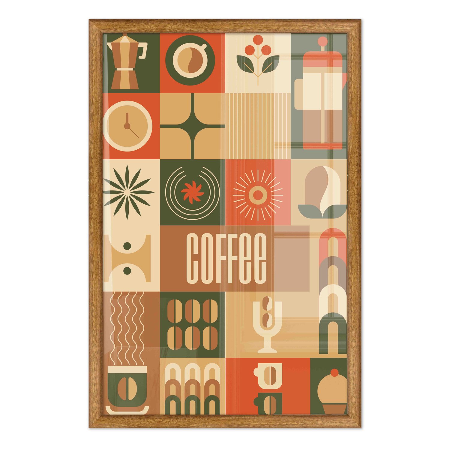 Quadro Decorativo Geométrico Coffee Culture Estilo Modern Heritage